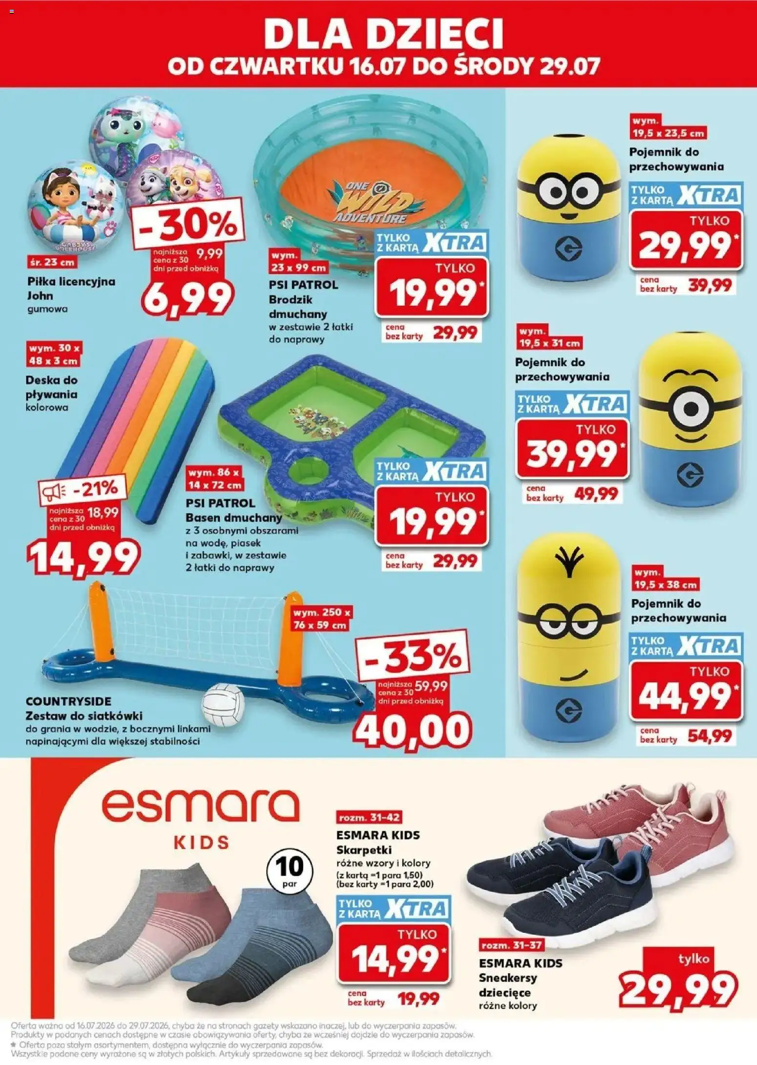 Kaufland gazetka - Mocny start od 20.07.2026 | Strona: 23 | Produkty: Karta, Skarpetki, Gazety, Pojemnik do przechowywania
