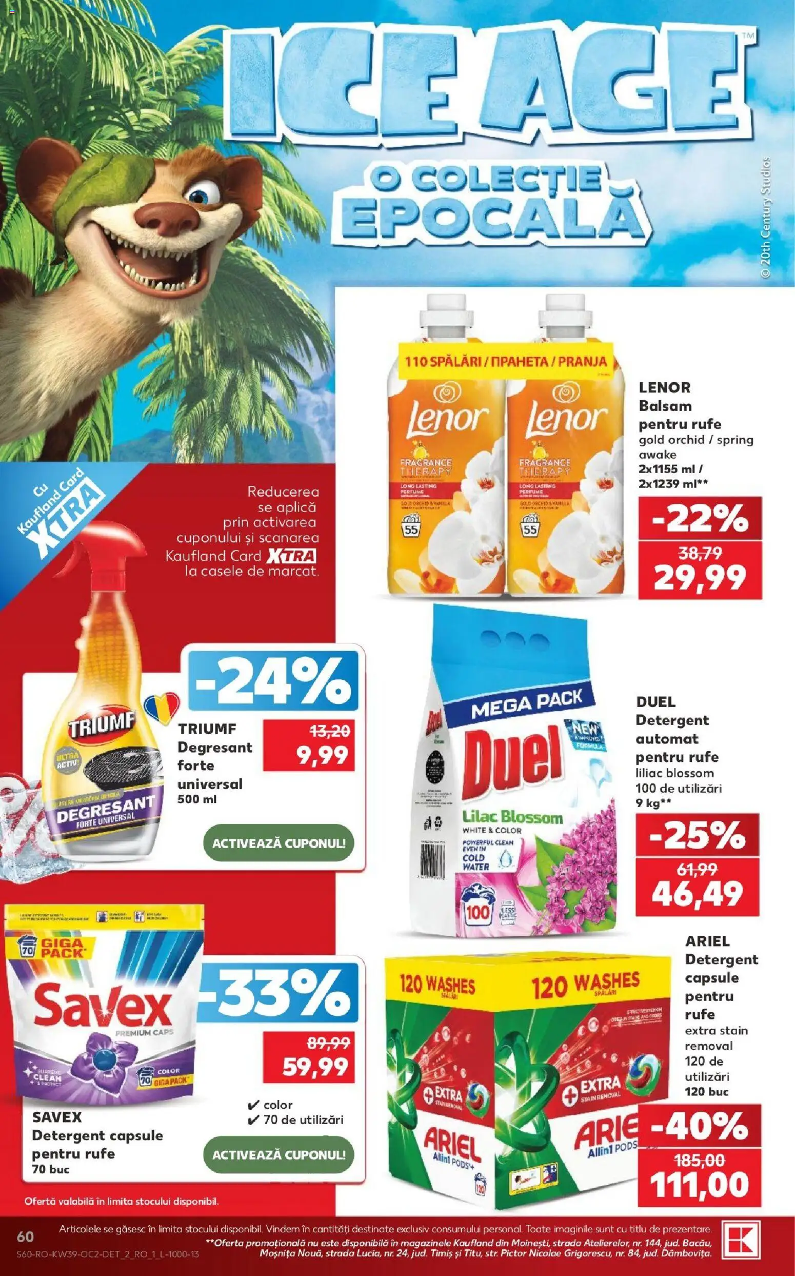 Kaufland RO akciós ujság - amely érvényes a következő dátumtól: 2026.09.23. | Oldal: 60 | Termékek: Ariel, Lenor