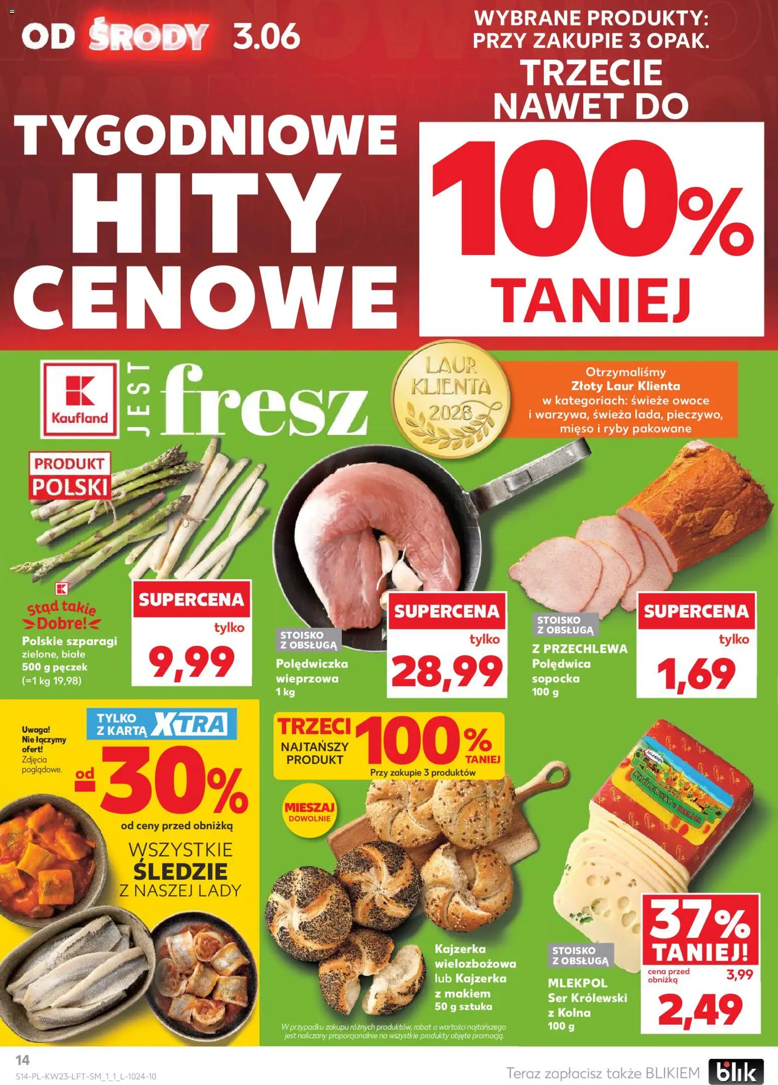 Kaufland gazetka od 03.06.2026 | Strona: 14 | Produkty: Karta, Ser, Ryby, Owoce