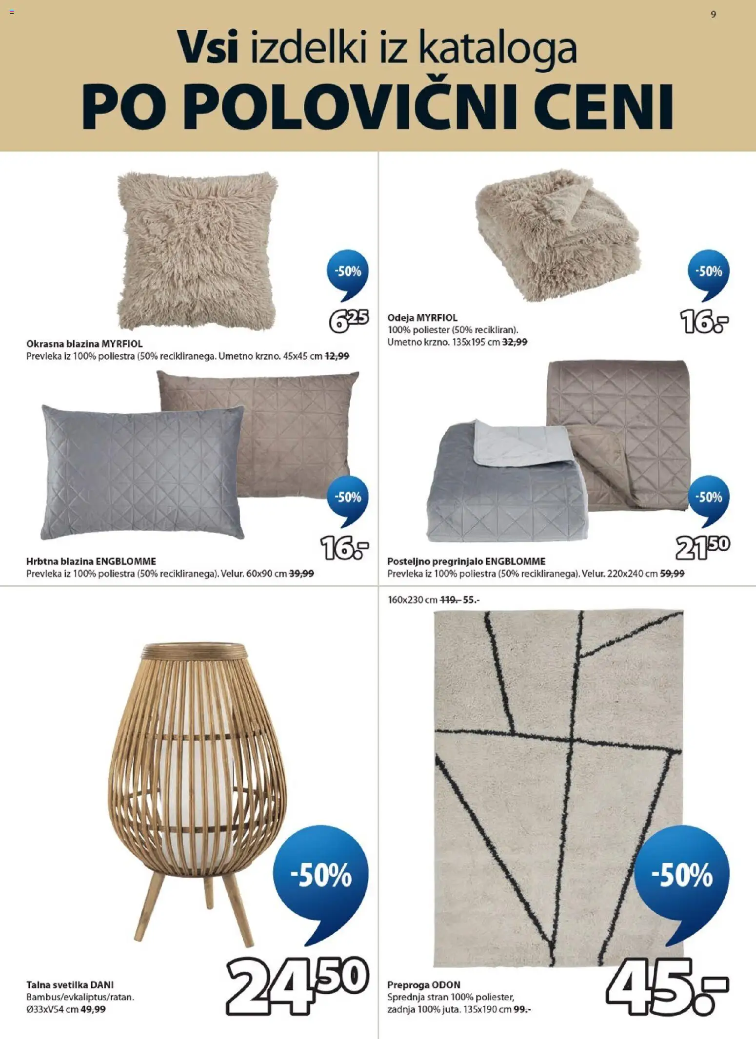 Novi JYSK katalog ponudbe – veljaven od 05.08.2026 | Stran: 9 | Izdelki: Pregrinjalo, Prevleka, Preproga, Svetilka