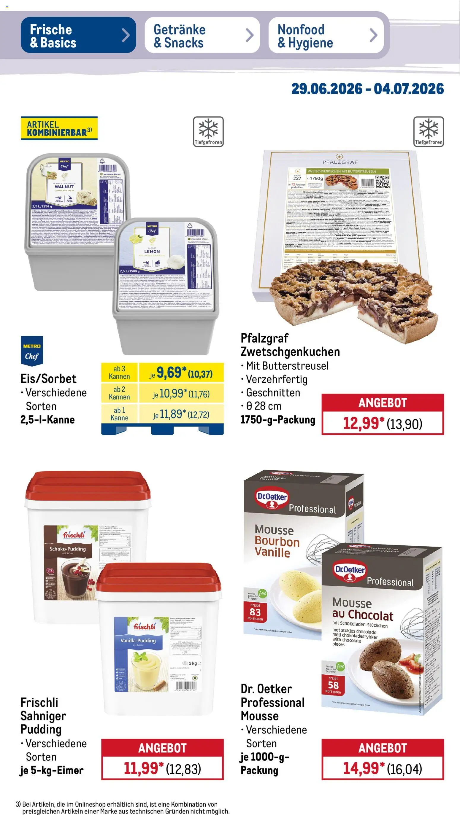 Metro Prospekt – gültig ab 29.06.2026 | Seite: 20 | Produkte: Pudding, Bourbon, Sahne