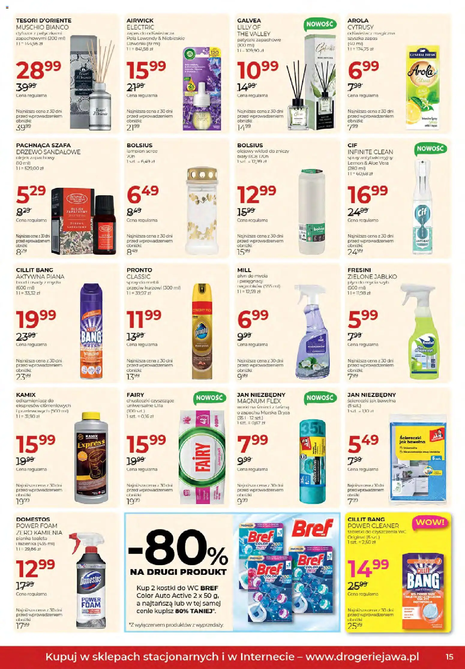 Jawa gazetka od 02.10.2026 | Strona: 15 | Produkty: Kostki do wc, Tesori d'oriente, Szafa, Piana