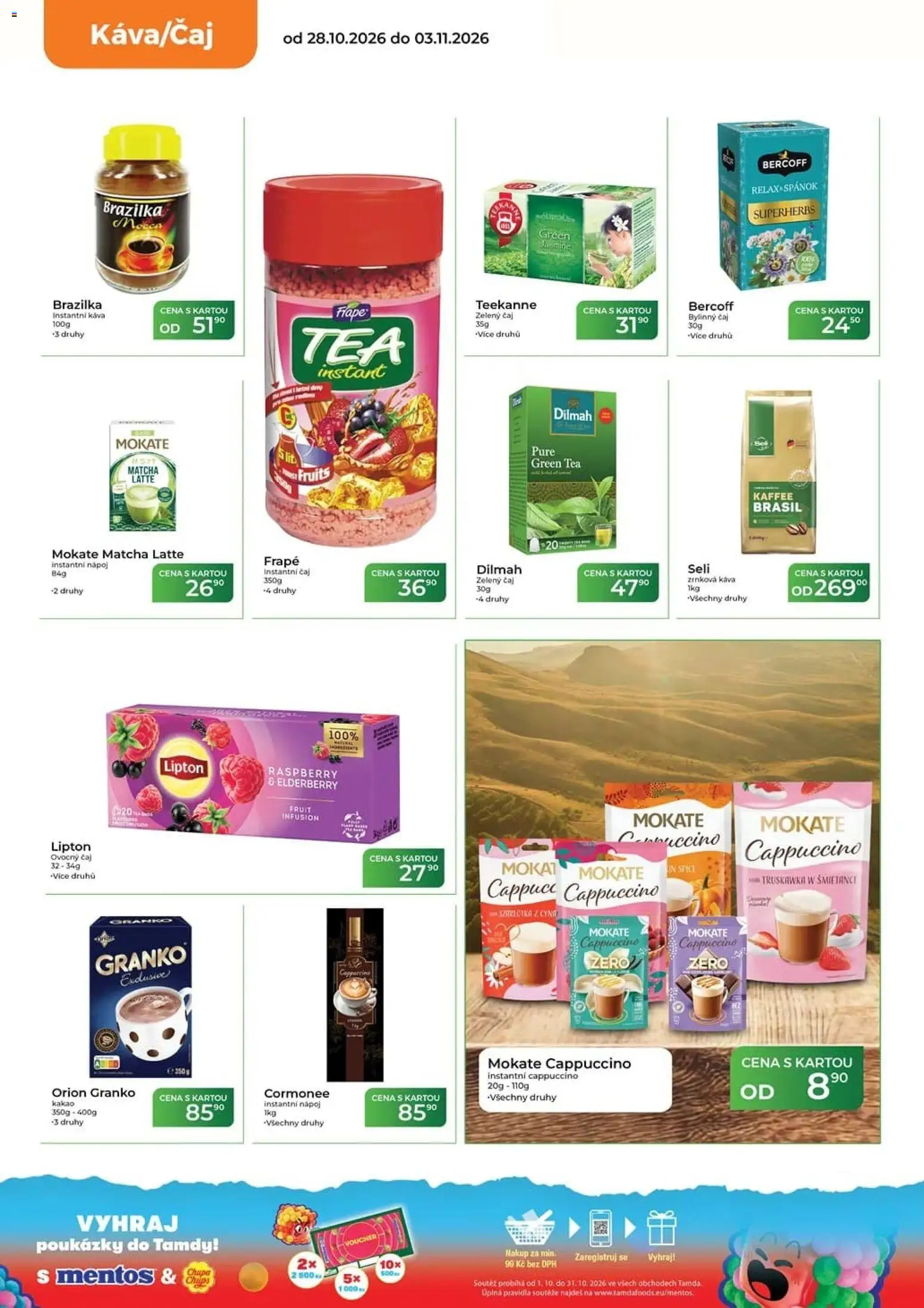 Tamda Foods leták od 28.10.2026 | Strana: 22 | Produkty: Zelený čaj, Instantní káva, Ovocný čaj, Zrnková káva