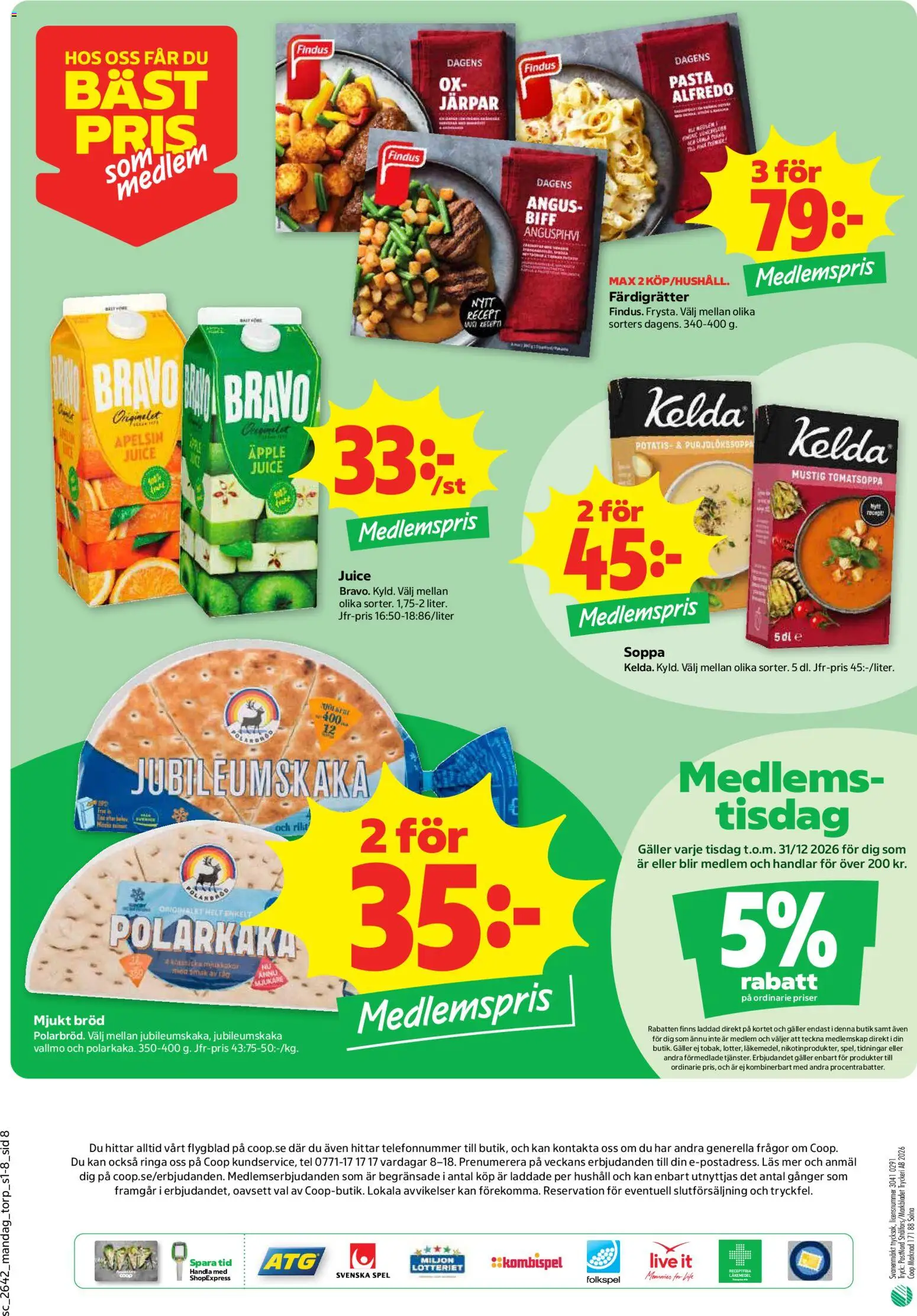 Stora Coop reklamblad aktuell från 12/10/2026 | Sida: 8 | Produkter: Äpple, Potatis, Pasta, Spel