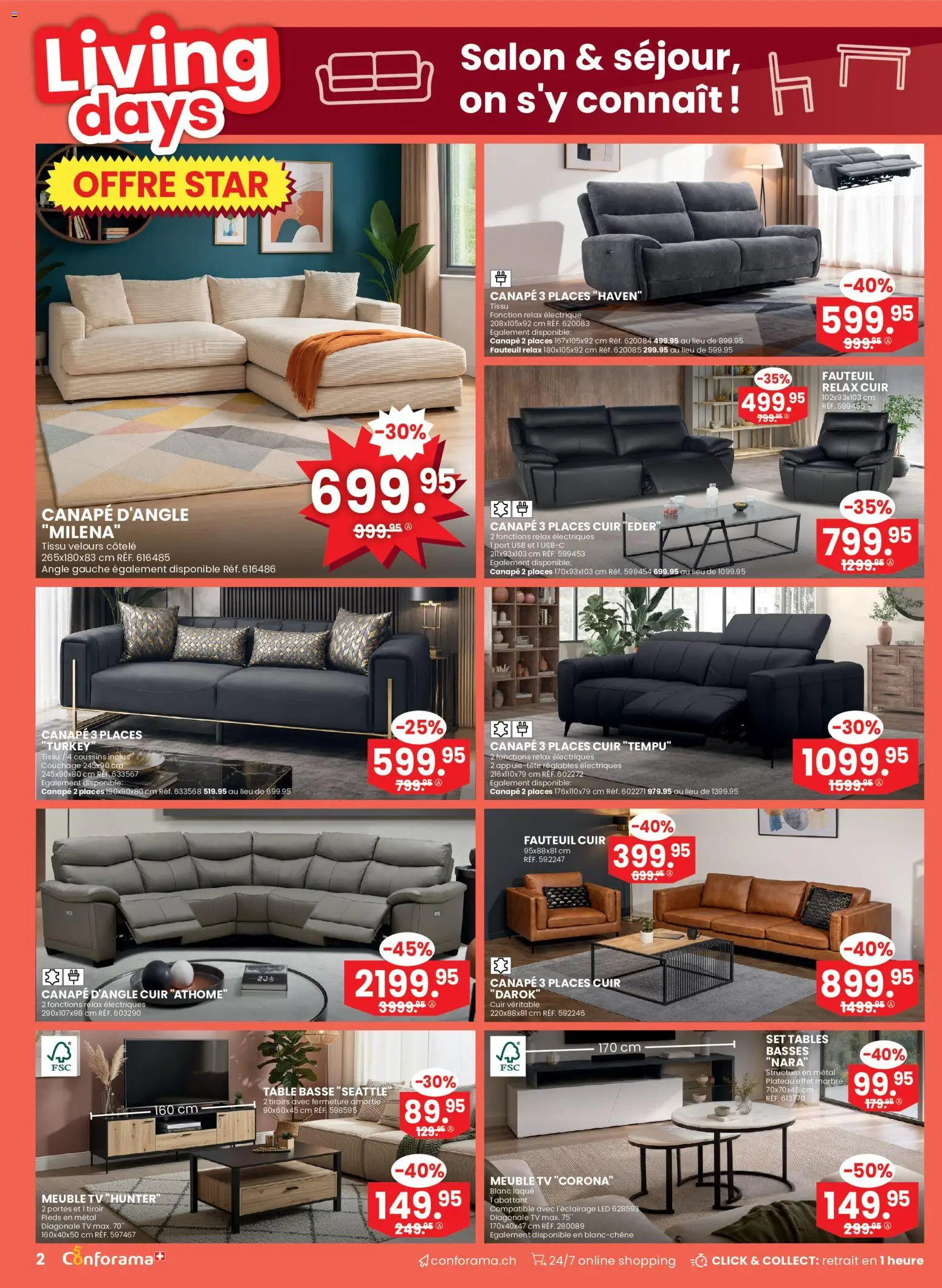 Conforama aktionen FR – gültig ab 14.10.2026 | Seite: 2 | Produkte: TV, Usb