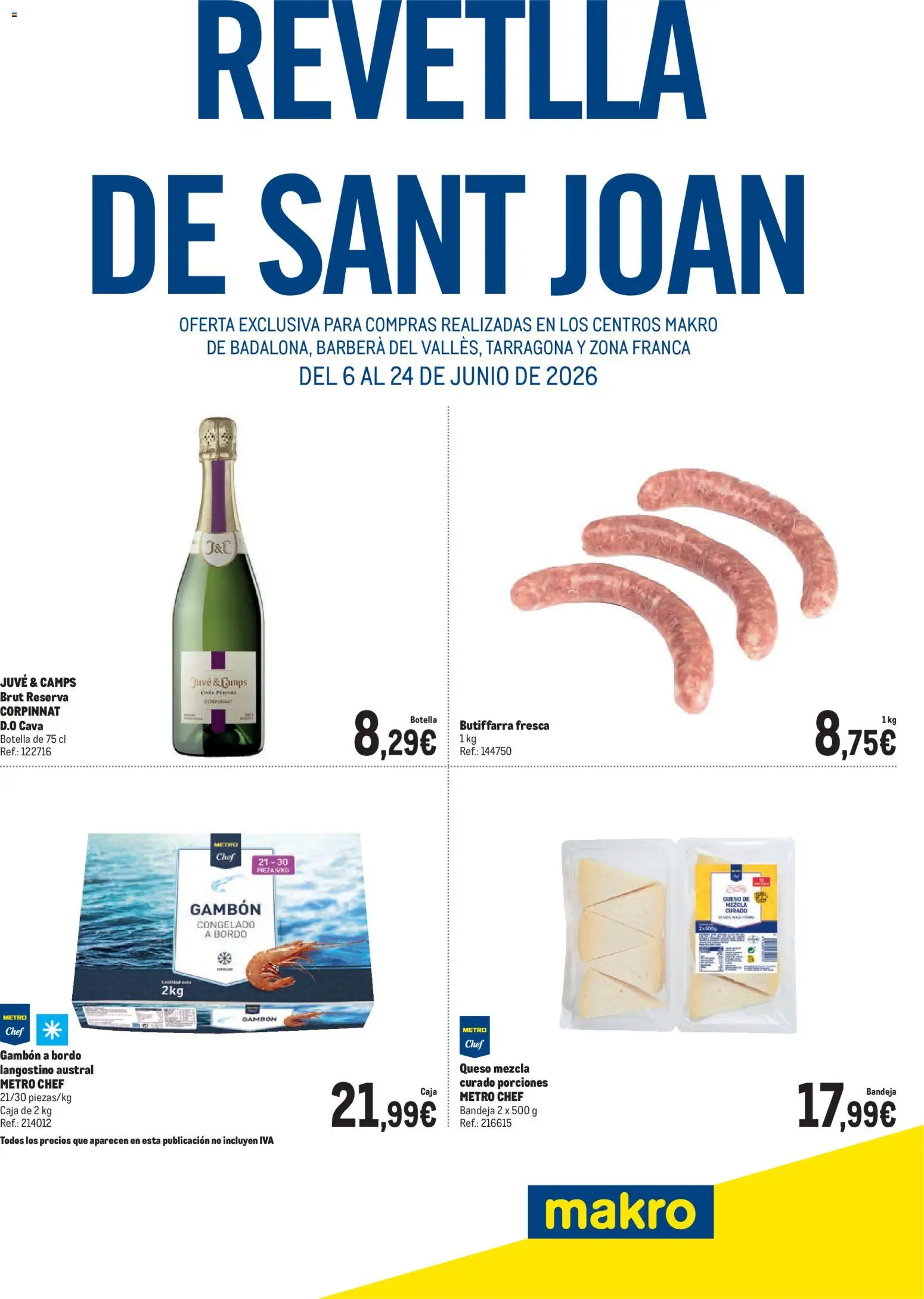 Makro Revetlla de Sant Joan Barcelona │ válido desde el 06.06.2026 | Página: 1 | Productos: Queso, Bandeja, Caja, Langostino