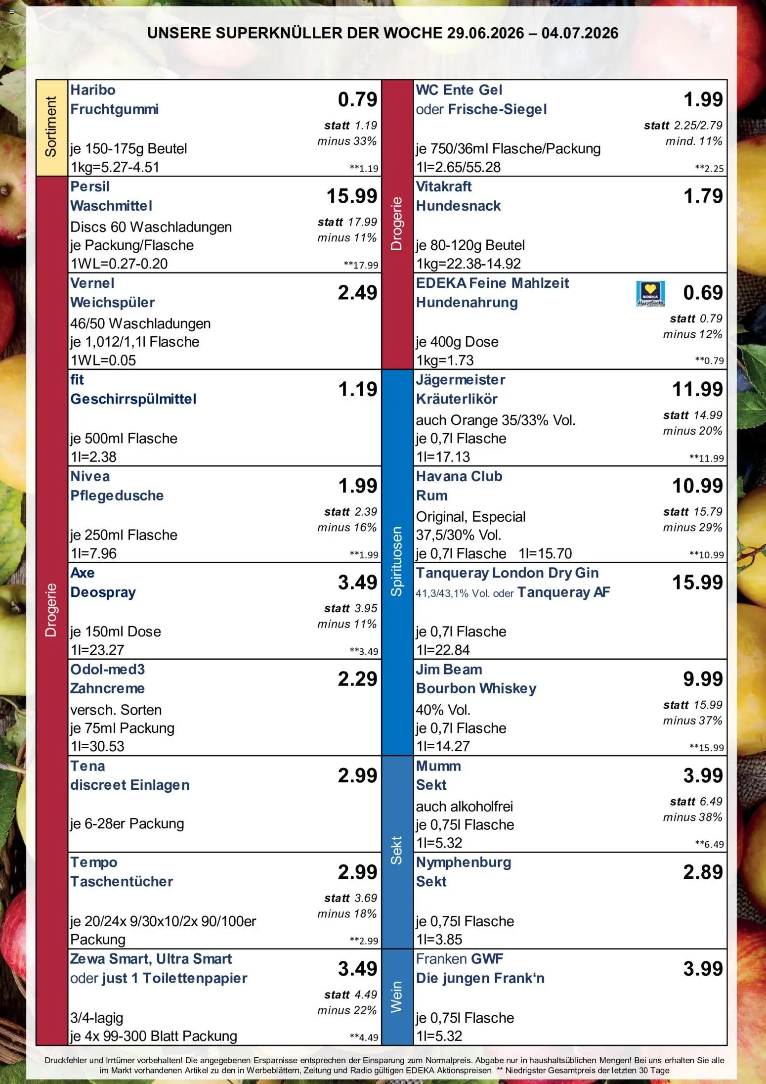 Simmel Bayern – gültig ab 29.06.2026 | Seite: 3 | Produkte: Dusche, Weichspüler, Wein, Whiskey