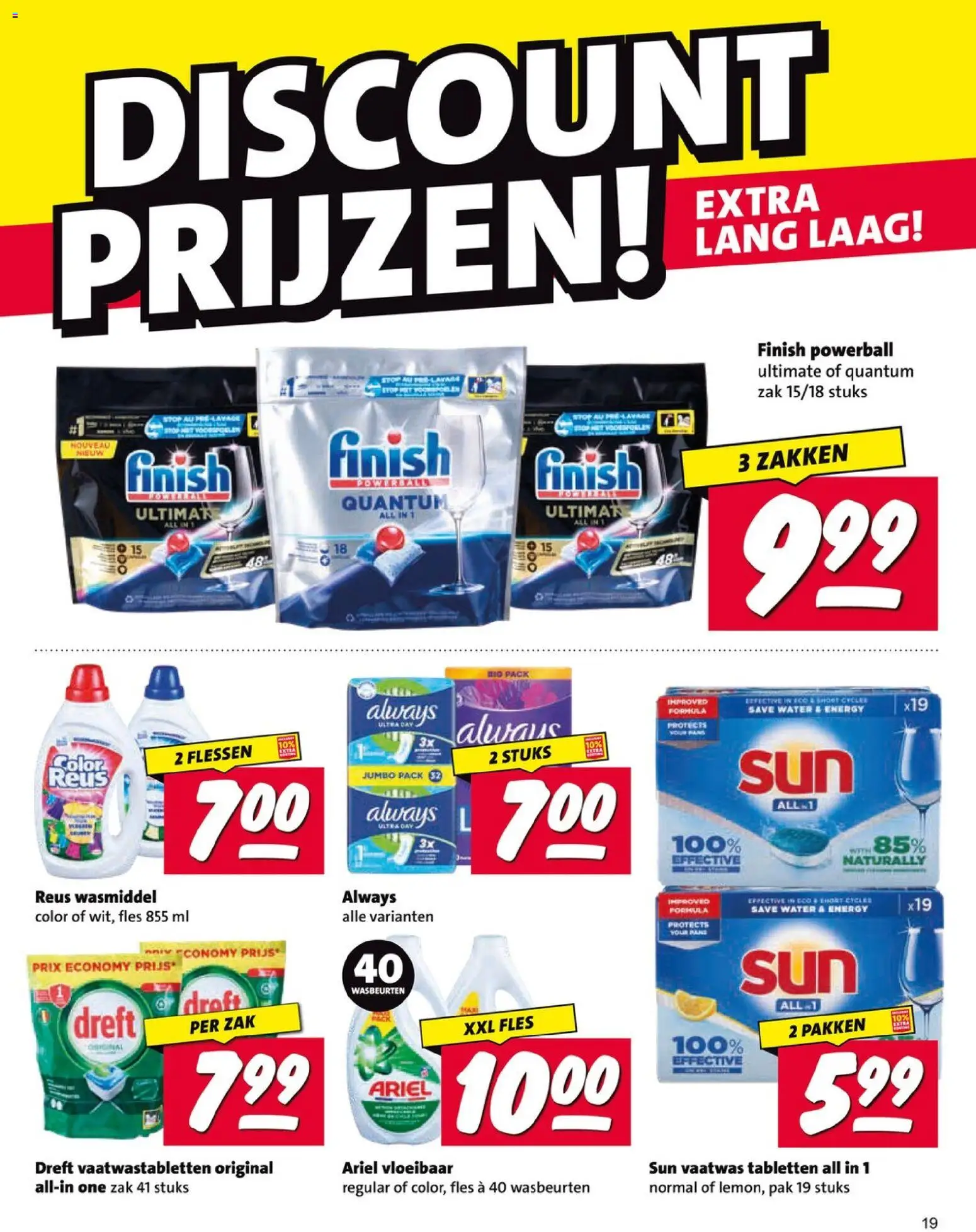 {H1} | Pagina: 19 | Producten: Wasmiddel, Vaatwas tabletten, Fles, Vaatwastabletten