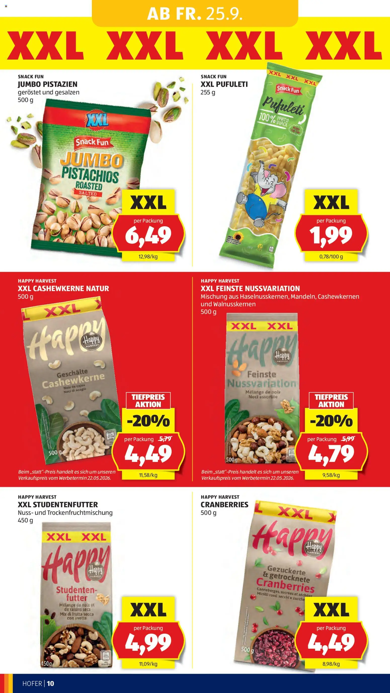 Hofer AT akciós ujság - amely érvényes a következő dátumtól: 2026.09.25. | Oldal: 16 | Termékek: Happy Harvest