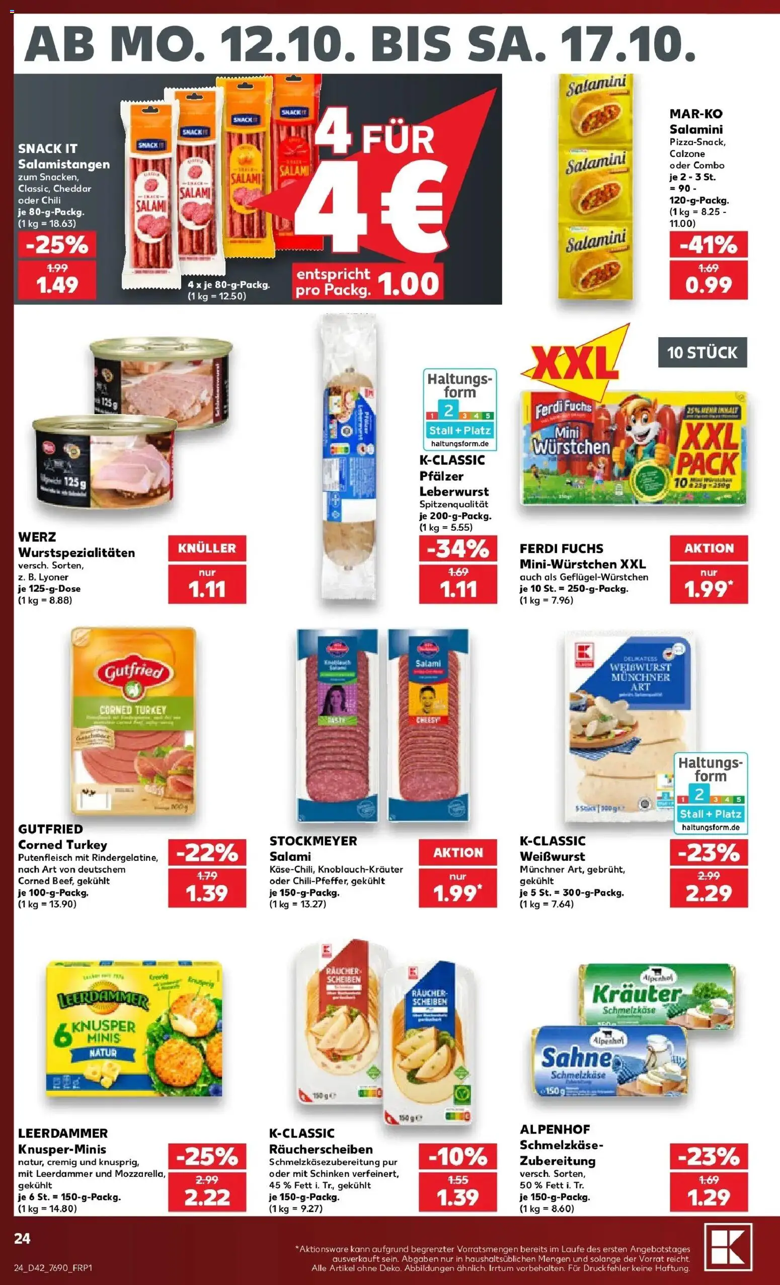 Prospekt Kaufland ab 12.10.2026 » Angebote Online zum Blättern | Seite: 28 | Produkte: Weißwurst, Chili, Schinken, Sahne