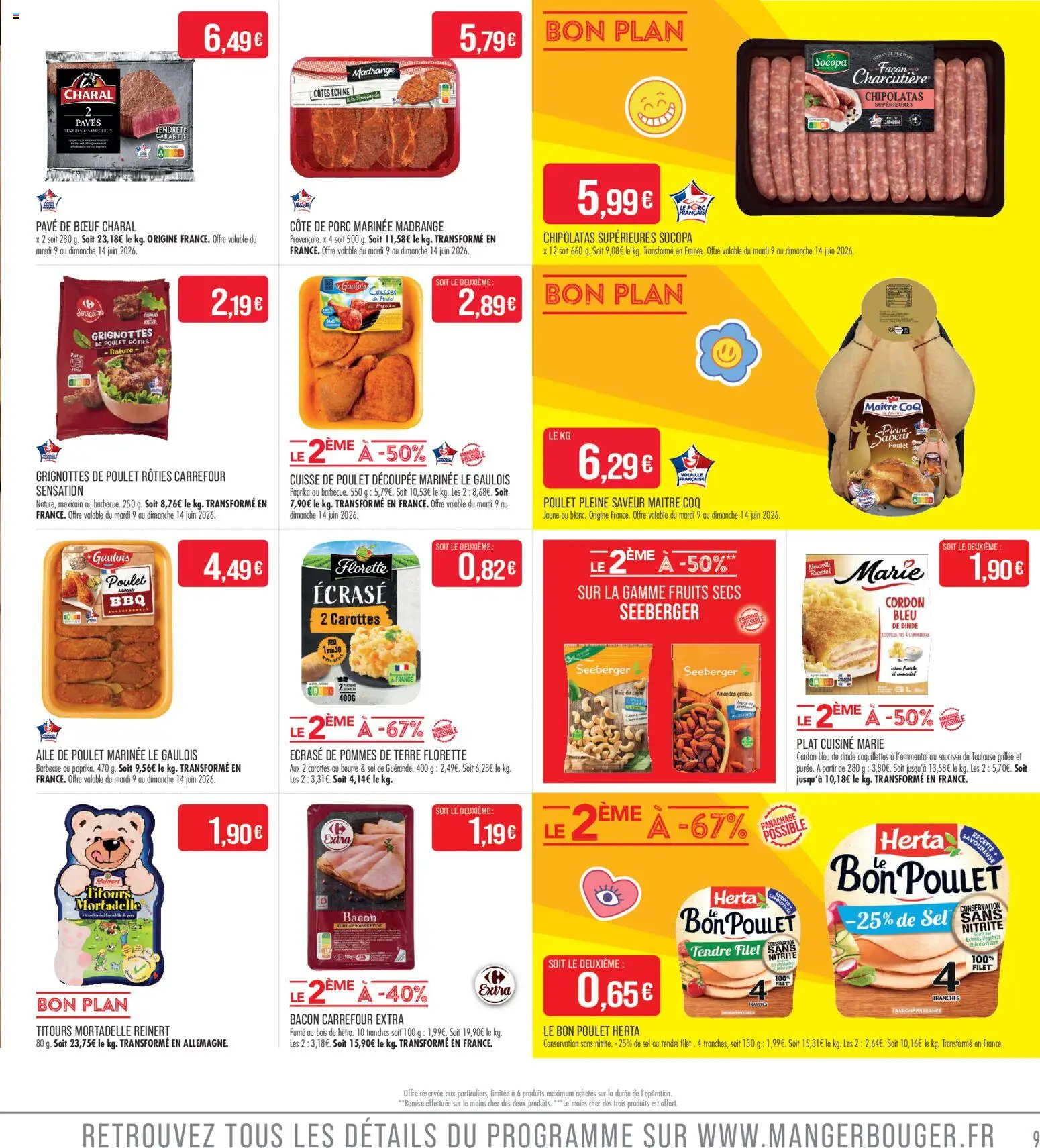 {H1} | Page: 9 | Produits: Paprika, Cordon bleu, Coquillettes, Amandes