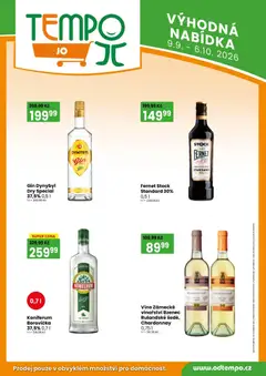 Náhled letáku Tempo leták - JO od 09.09.2026 | Strana: 7 | Produkty: Fernet Stock, Víno, Gin, Fernet