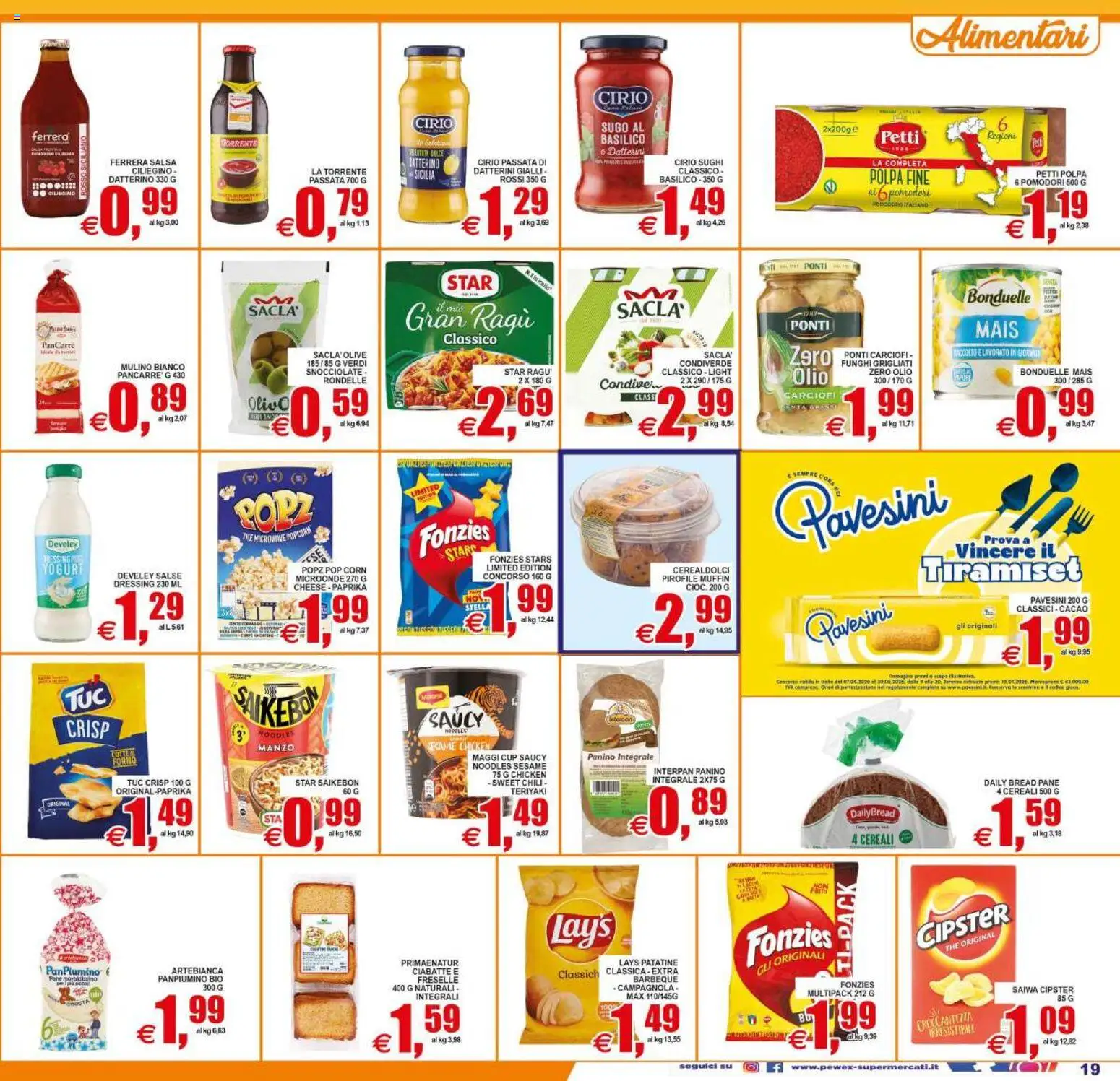 Volantino Pewex del 19/06/2026 | Pagina: 19 | Prodotti: Patatine, Ciabatte, Funghi, Mais