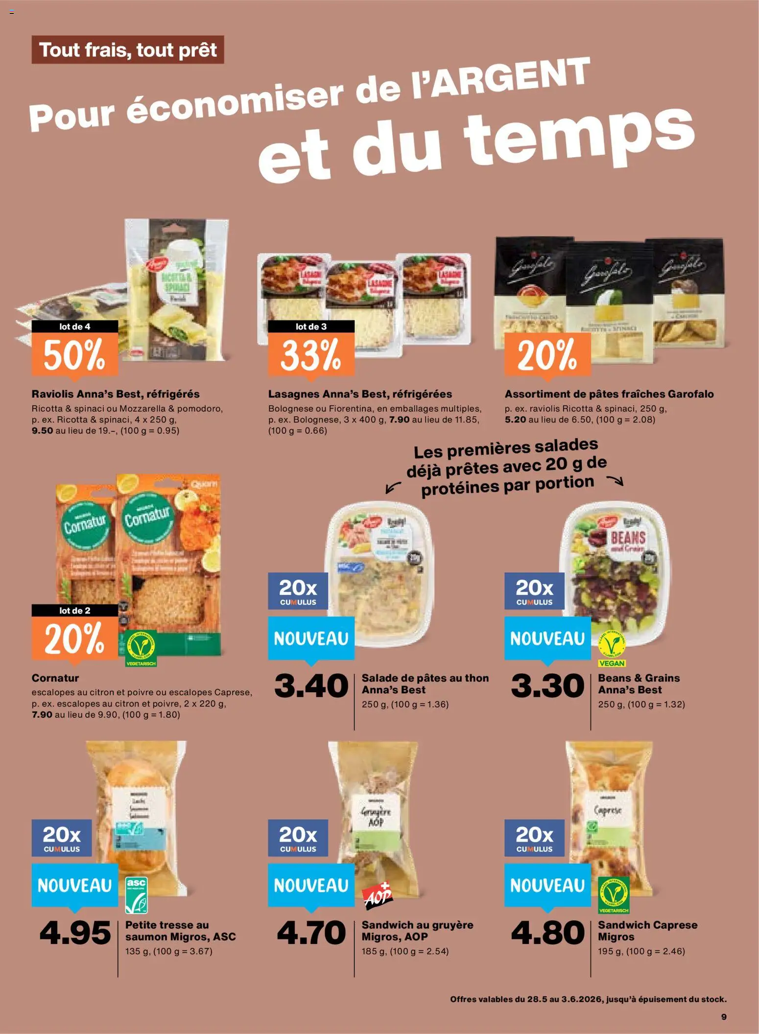 Migros aktionen FR – gültig ab 28.05.2026 | Seite: 9 | Produkte: Pasta