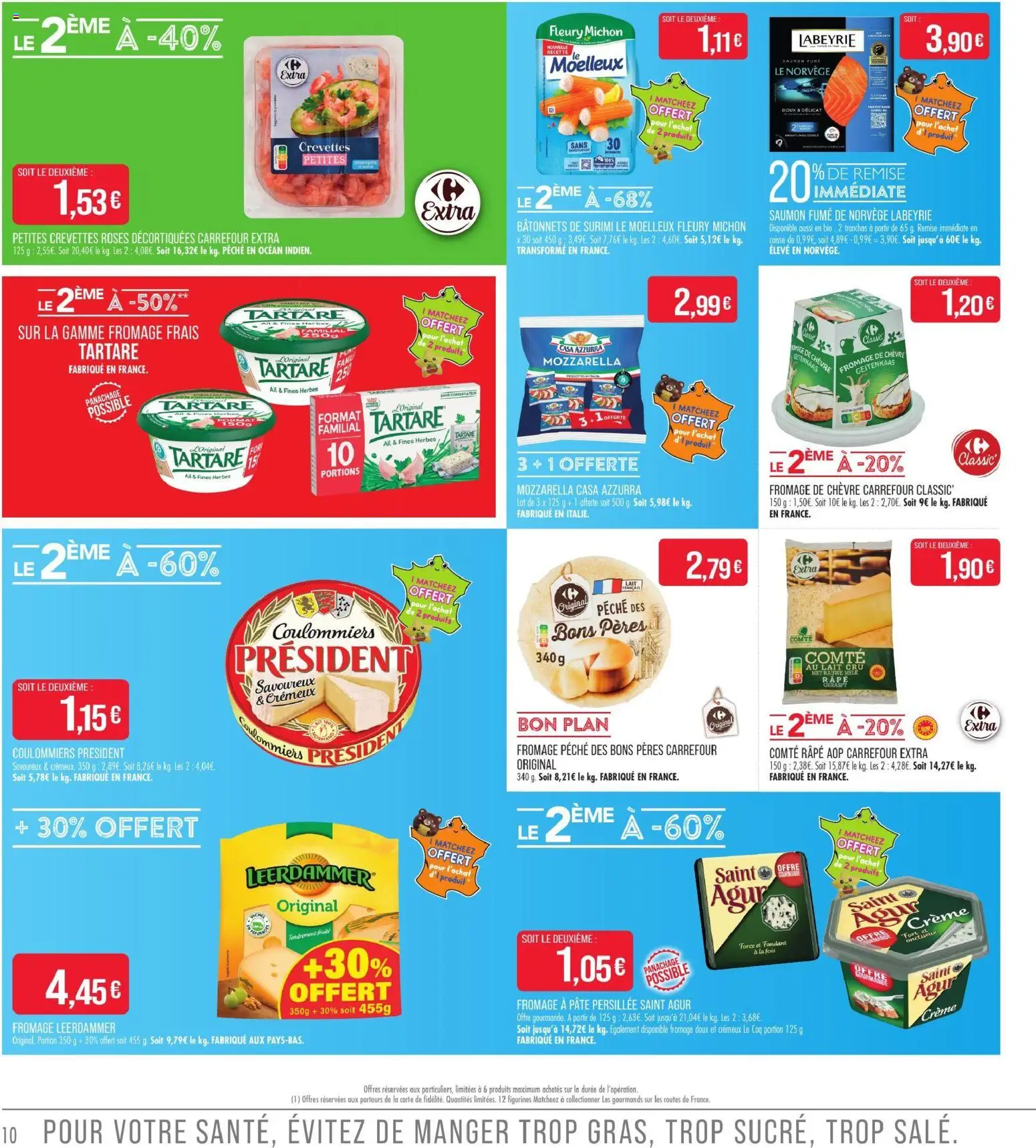 {H1} | Page: 10 | Produits: Fromage de chèvre, Crevettes, Lait, Crème