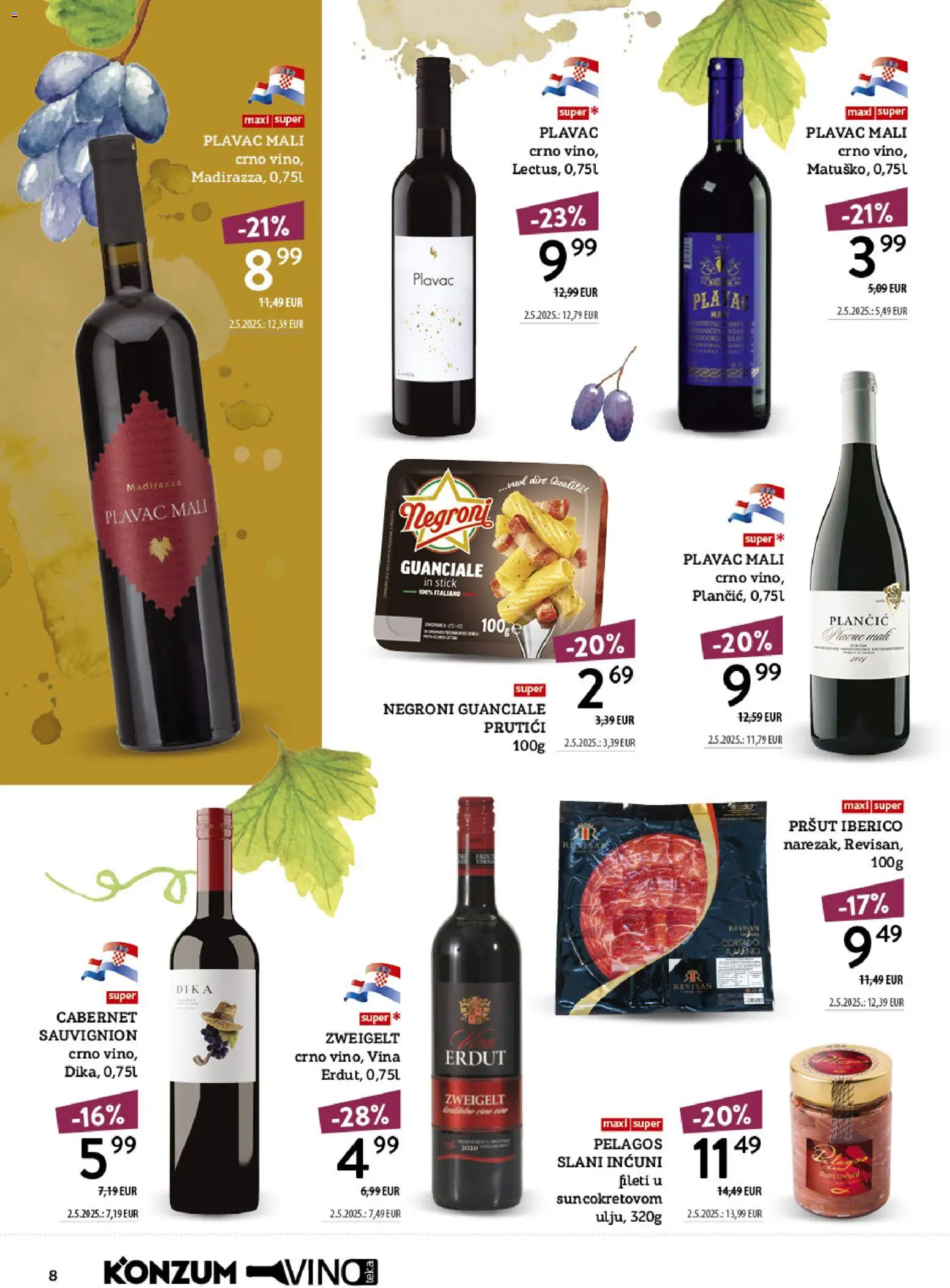 Konzum HR akciós ujság - amely érvényes a következő dátumtól: 2026.10.12. | Oldal: 8 | Termékek: Cabernet