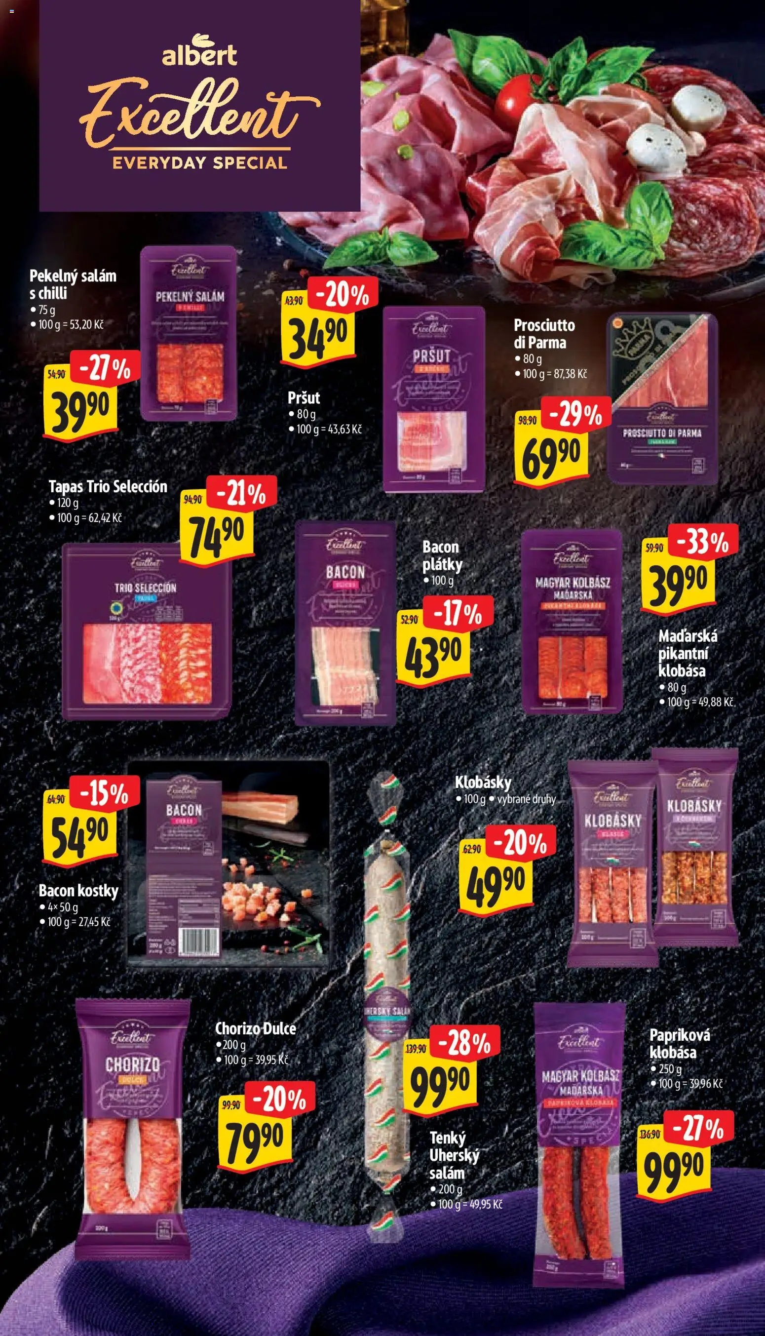 Albert leták - Hypermarket - Znojmo od 14.10.2026 | Strana: 9 | Produkty: Salám, Prosciutto, Uherský salám, Chilli