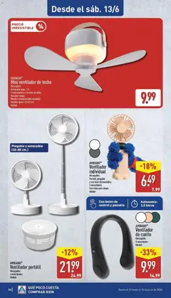 Vista previa Ventilador portátil, Recargable. 4 velocidades. Plegable y extensible (36-80 cm). válido desde el 08.06.2026 | Página: 30