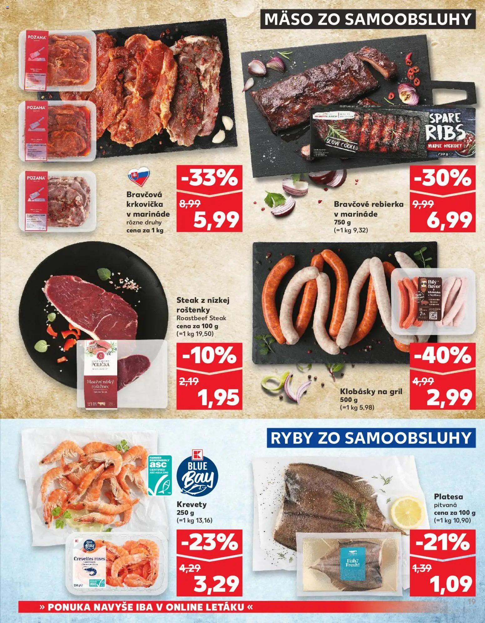 Nové Kaufland akcie – leták je platný od 11.06.2026 | Strana: 19 | Produkty: Gril, Ryby, Krkovička, Steak