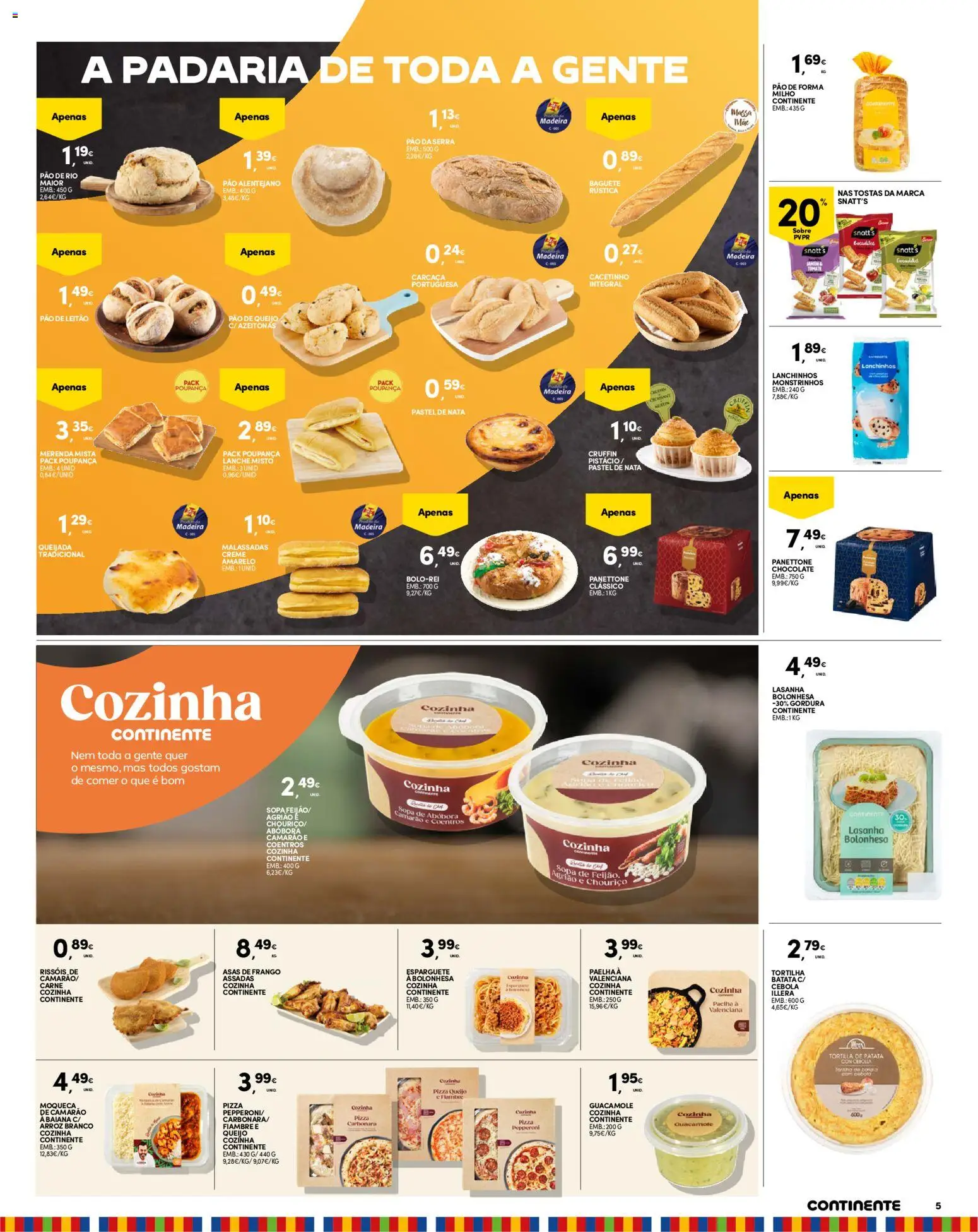 Continente folheto Madeira │ válido de 20/10/2026 | Página: 5 | Produtos: Frango, Pizza, Nata, Massa