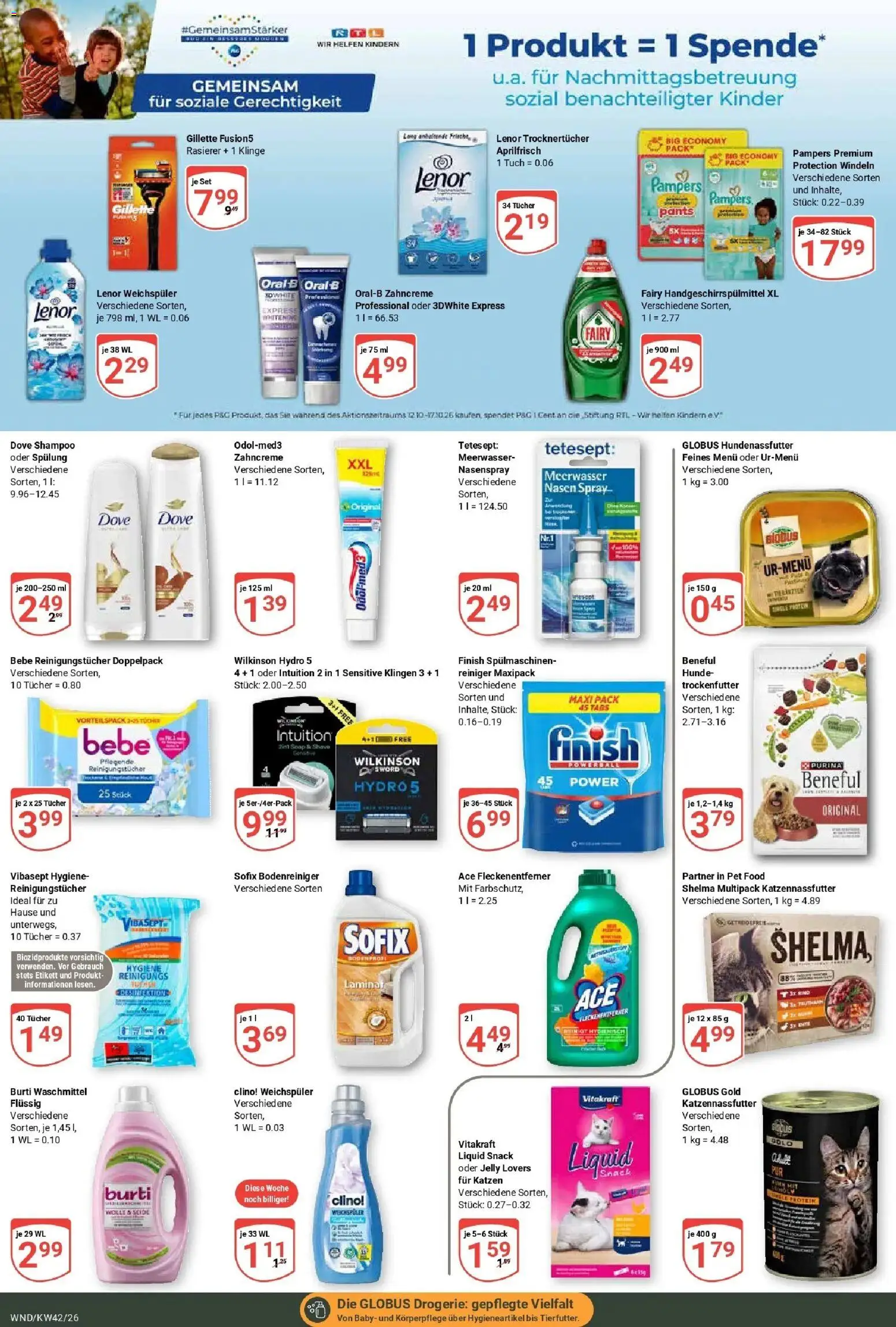 Globus Prospekt St. Wendel (ab 12.10.2026) » Angebote online | Seite: 20 | Produkte: Rasierer, Shampoo, Spülung, Reinigungstücher