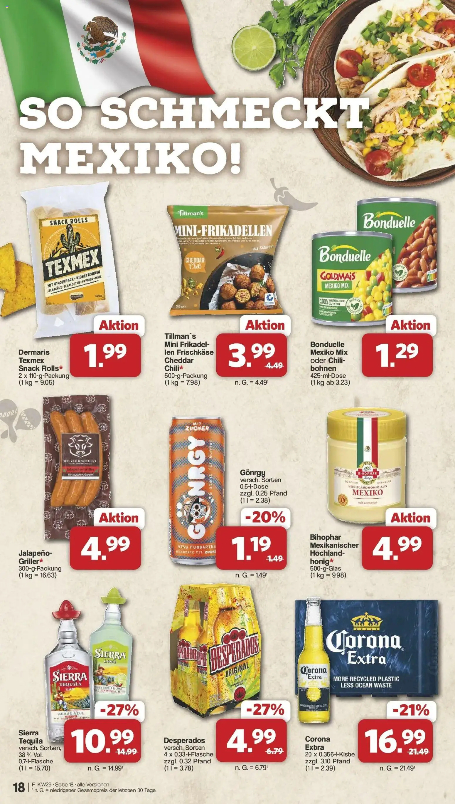 Famila Nordwest Prospekt Zeven – gültig ab 13.07.2026 | Seite: 18 | Produkte: Bier, Tequila, Zucker, Frischkase