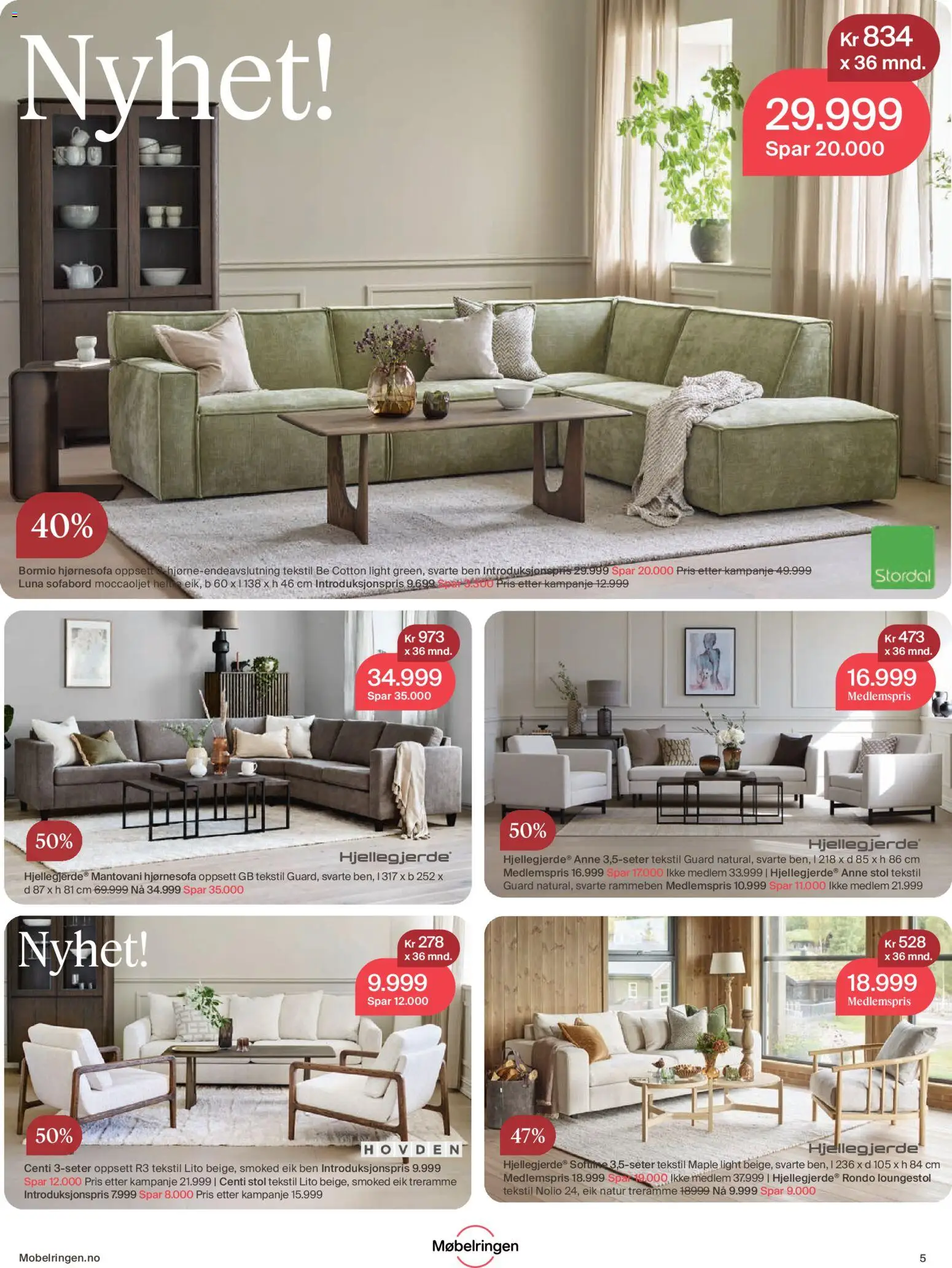 {H1} | Side: 5 | Produkter: Hjørnesofa, Stol