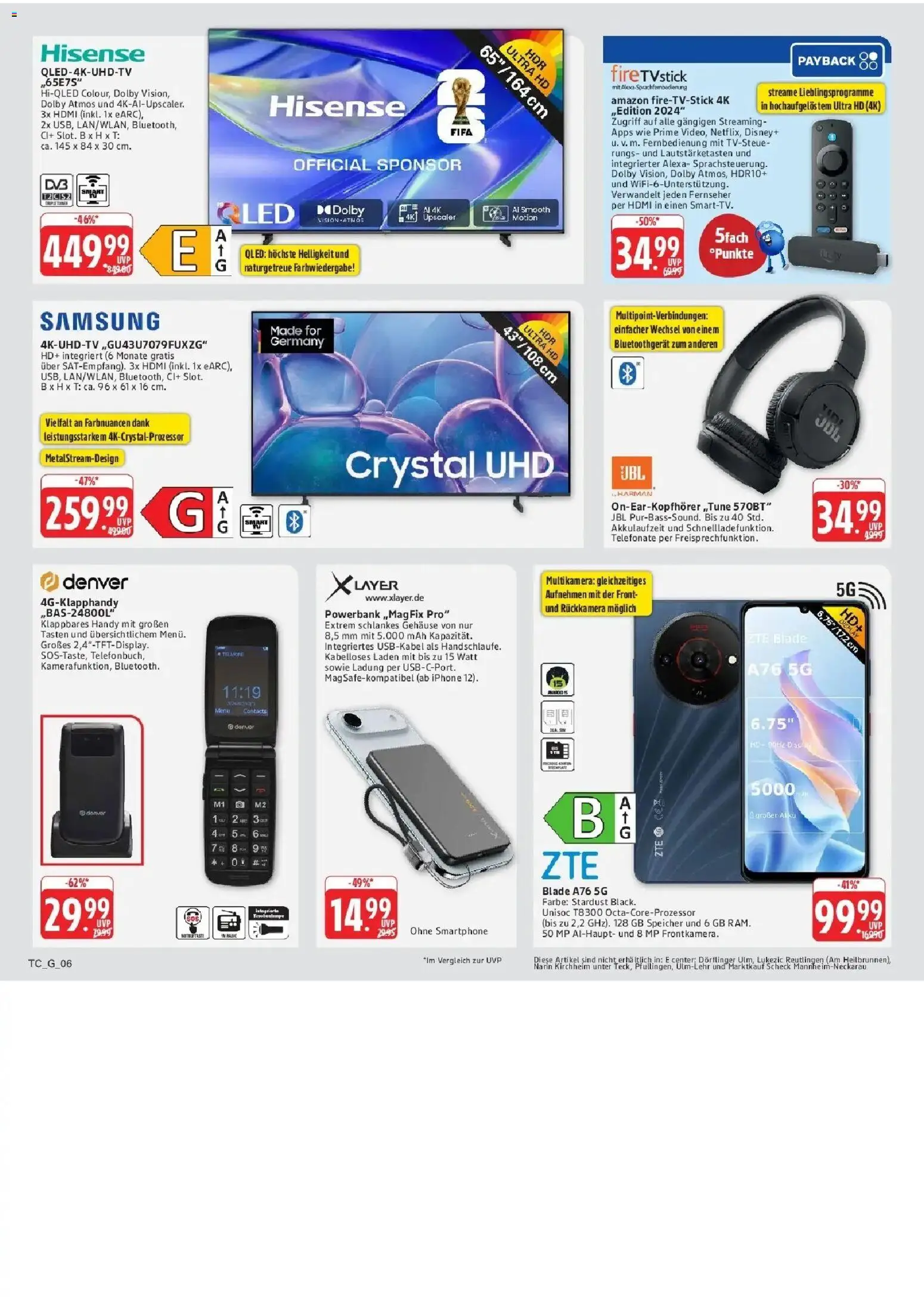E center Prospekt Mainz-Weisenau (ab 05.10.2026) zum Blättern | Seite: 85 | Produkte: Hisense, Iphone, Smartphone, Powerbank