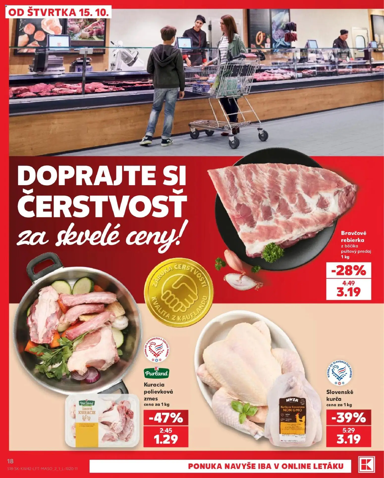 Nové Kaufland akcie – leták je platný od 15.10.2026 | Strana: 18 | Produkty: Kurča, Hydina