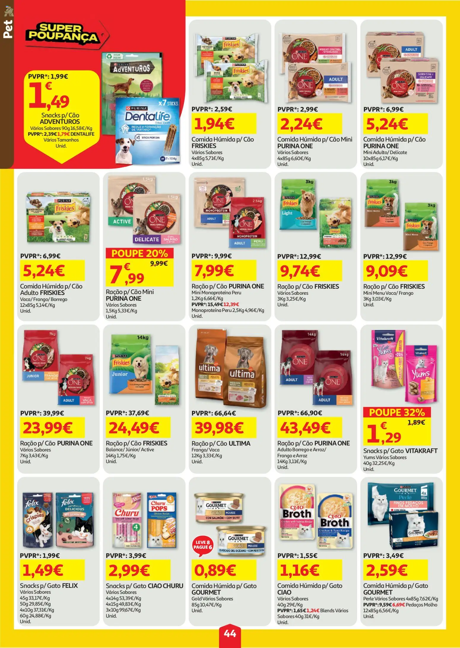 Auchan folheto │ válido de 30/07/2026 | Página: 44 | Produtos: Purina one, Frango, Peru, Salmão
