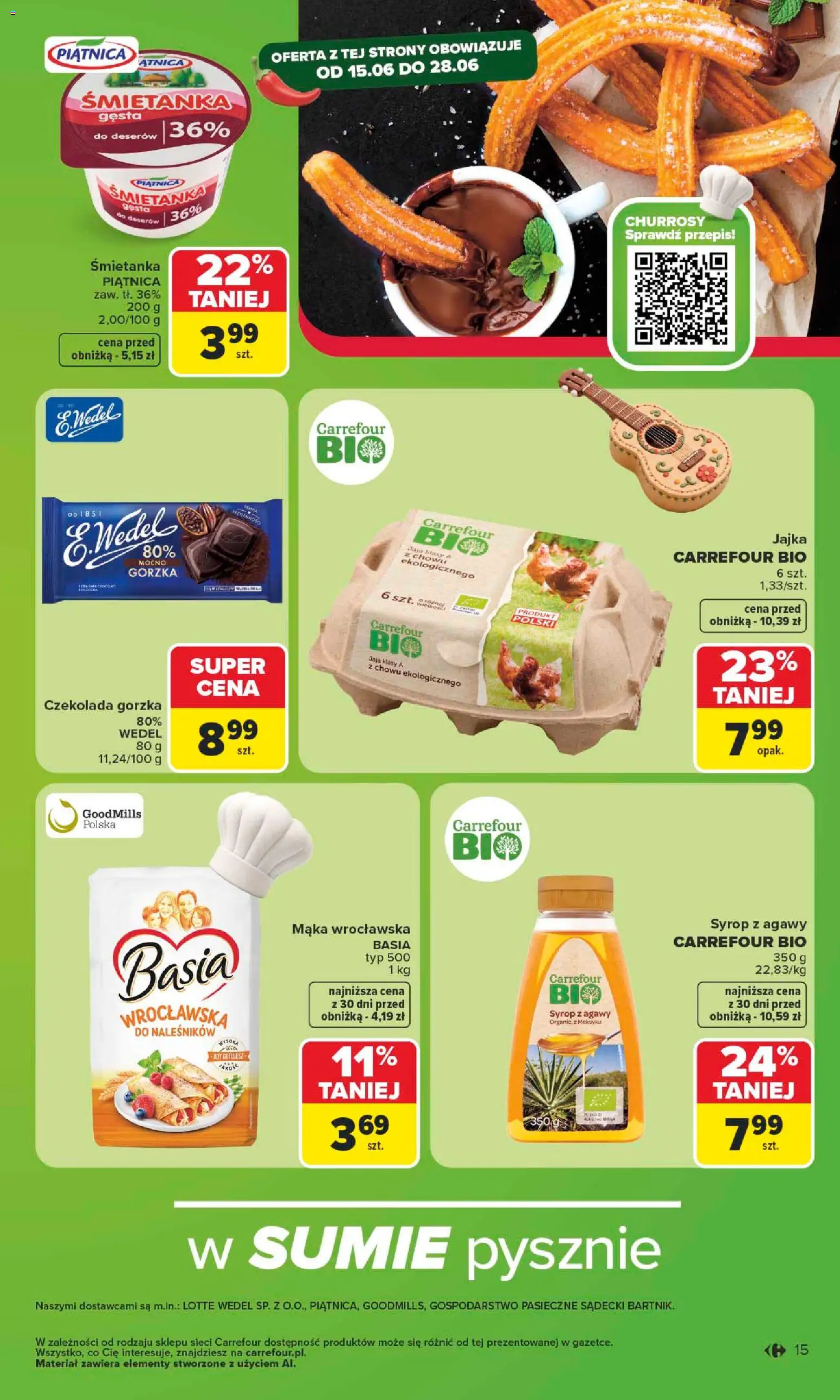 Carrefour gazetka od 15.06.2026 | Strona: 17 | Produkty: Syrop z agawy, Jajka, Czekolada, Jaja