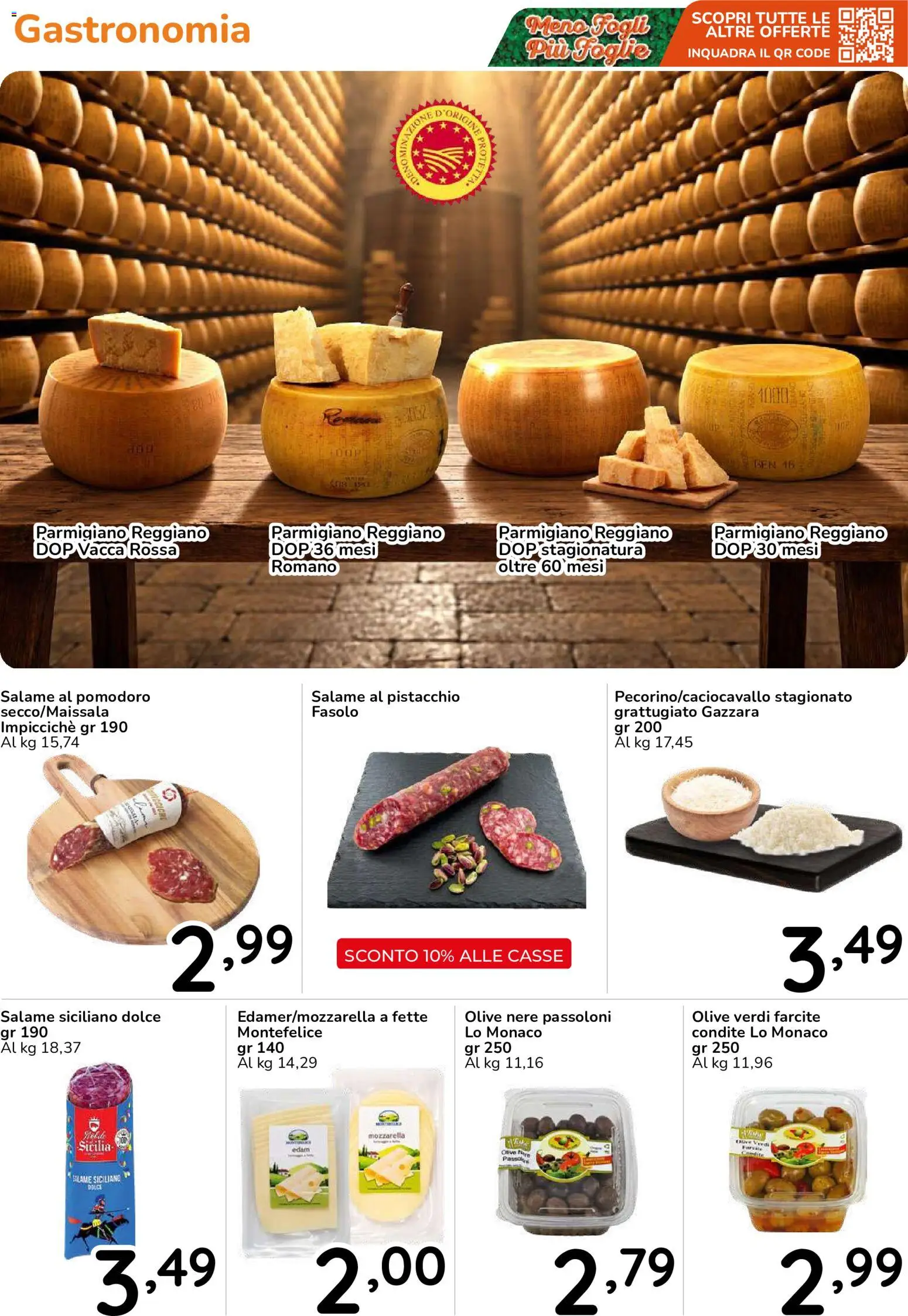 Volantino Famila del 30/09/2026 | Pagina: 8 | Prodotti: Pistacchio, Pomodoro, Olive, Parmigiano reggiano