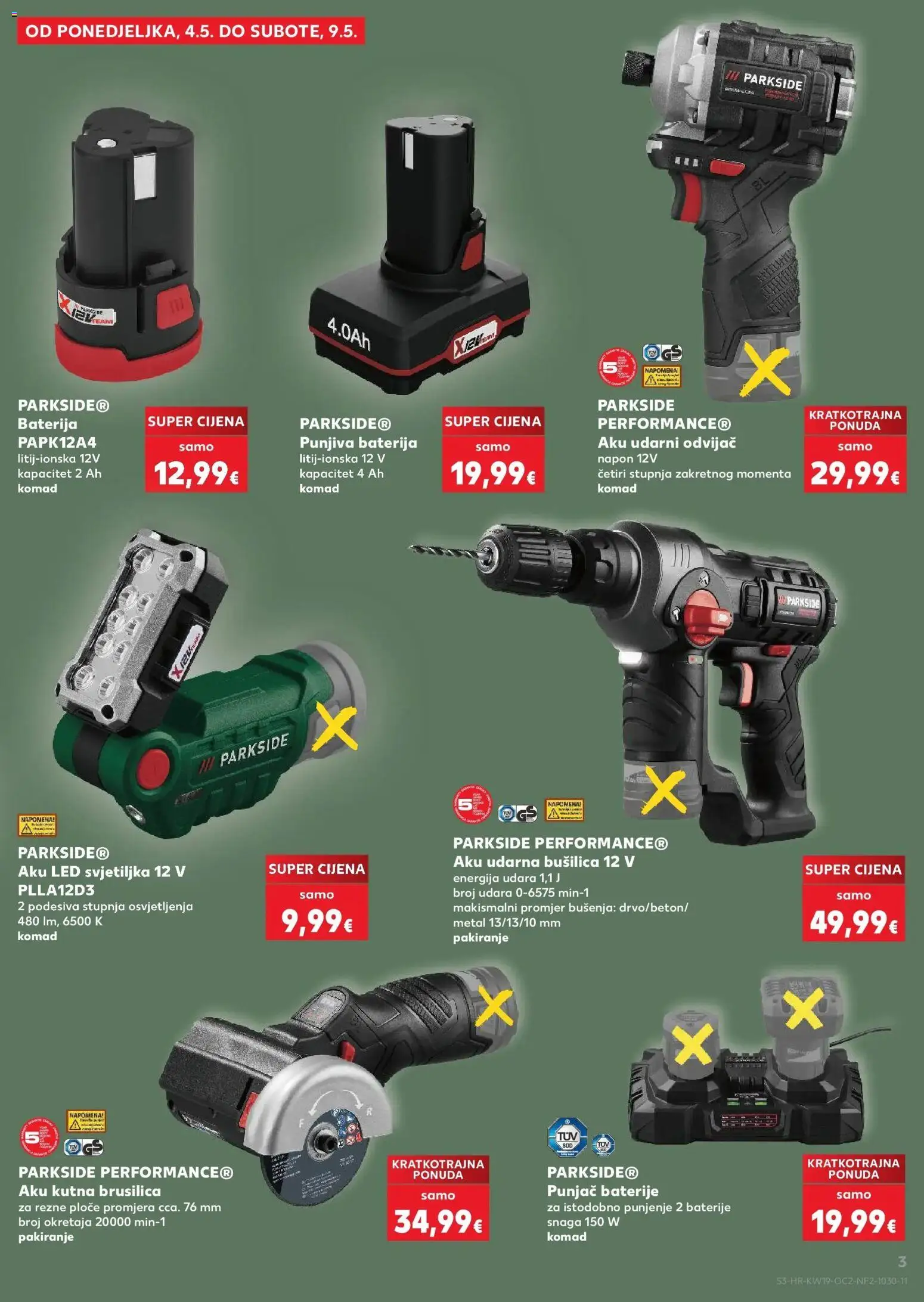 Kaufland katalog | vrijedi od 06.05.2026 | Stranica: 3 | Proizvodi: Brusilica, Baterija, Kutna brusilica, Baterije