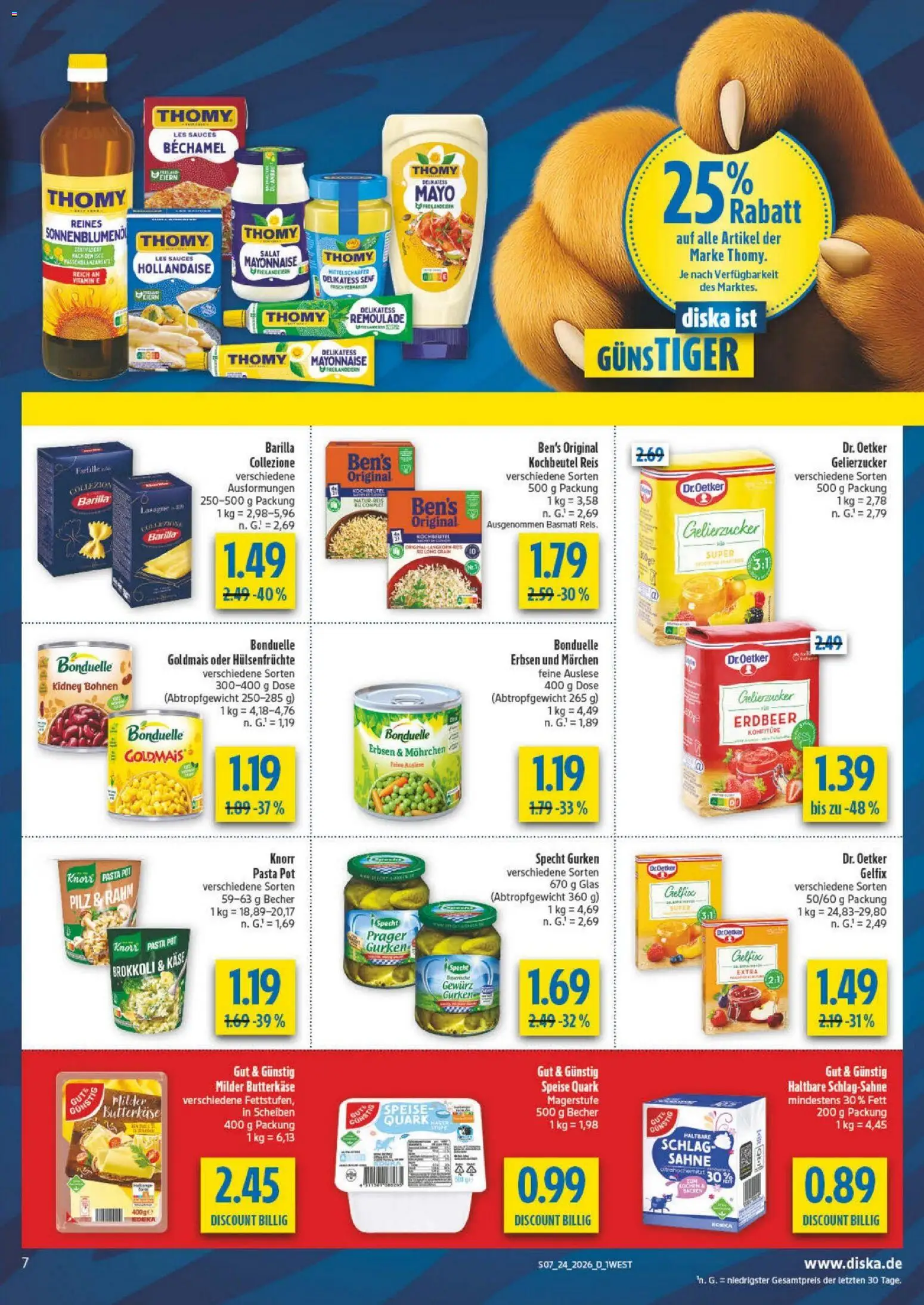 Diska - Diska Angebote Bayern KW24 – gültig ab 08.06.2026 | Seite: 11 | Produkte: Thomy les sauces, Schlagsahne, Knorr, Pasta