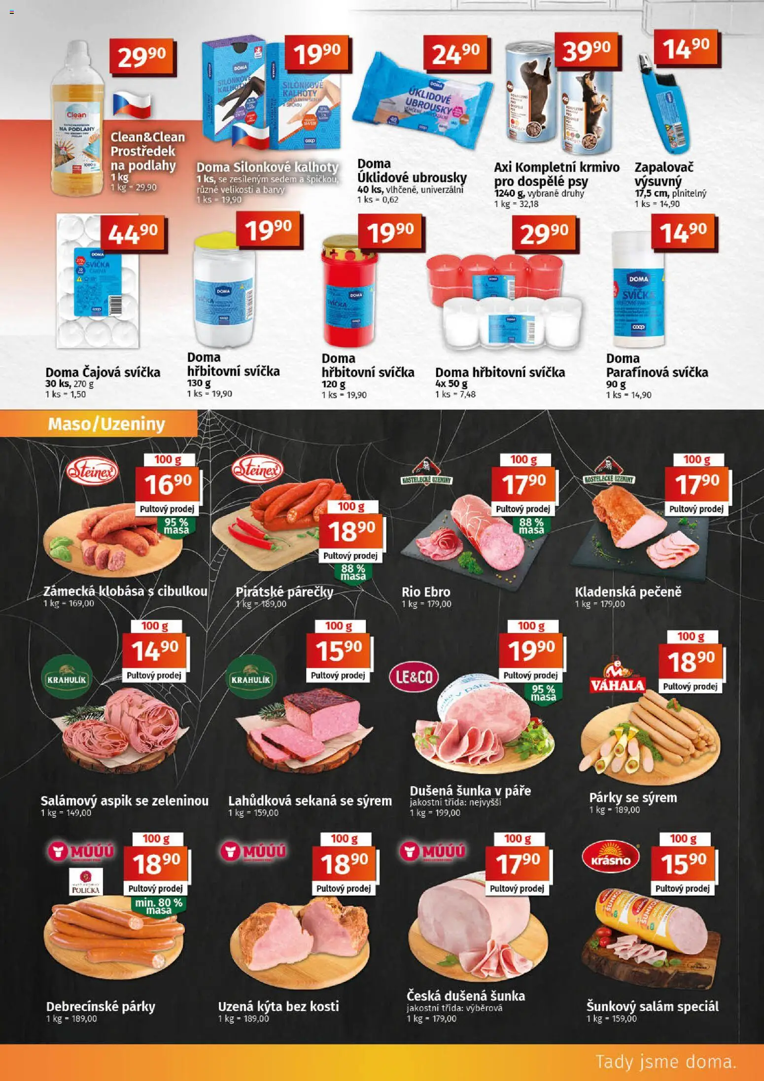 Coop leták - Tuty od 21.10.2026 | Strana: 3 | Produkty: Šunka, Párky, Šunkový salám, Svíčka