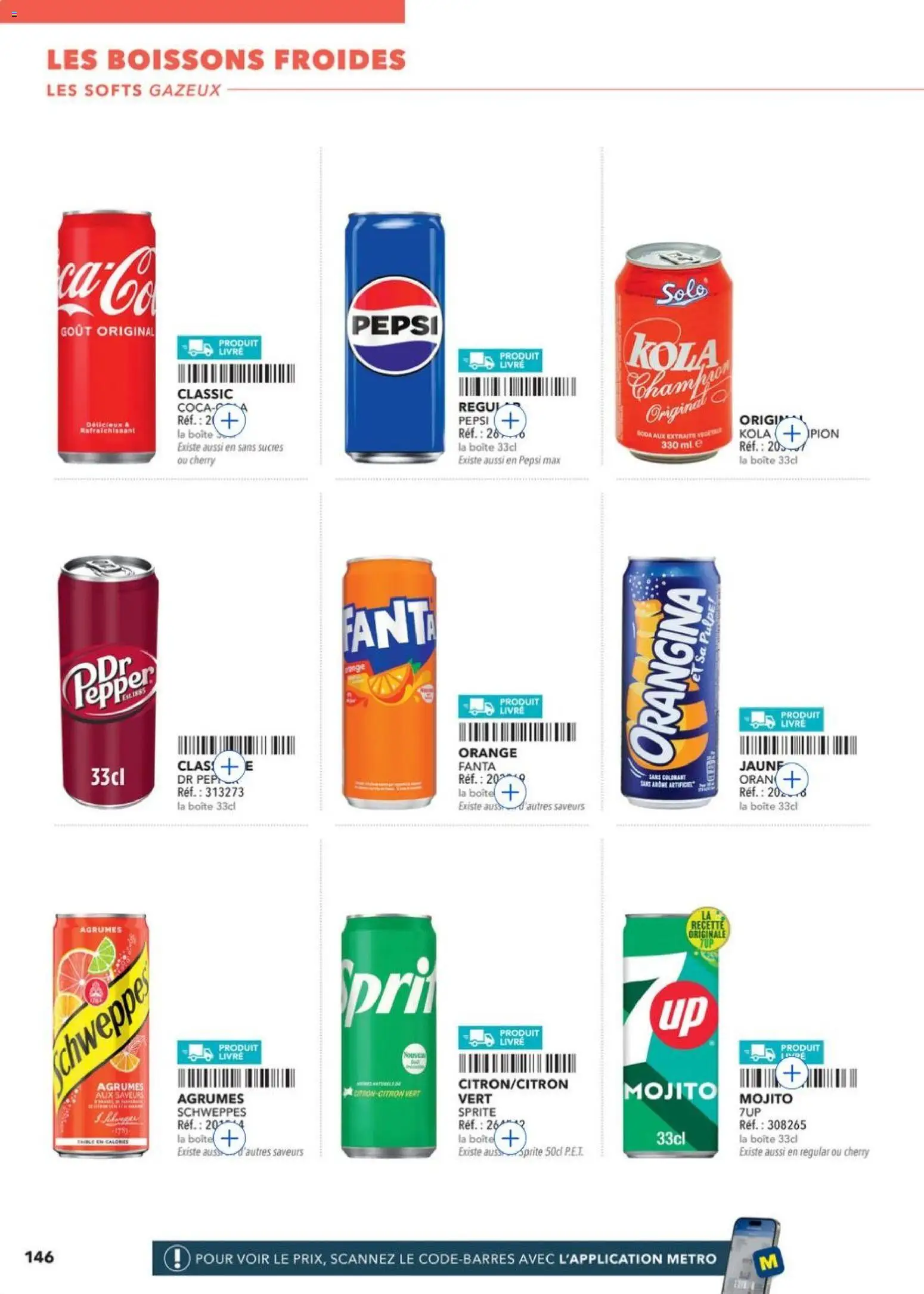 {H1} | Page: 146 | Produits: Orangina, Orange, Pepsi Max, Livre