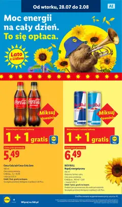 Náhled letáku Lidl Polsko leták od 28.07.2026 | Strana: 4 | Produkty: Coca cola, Red Bull, Coca Cola Zero, Cola