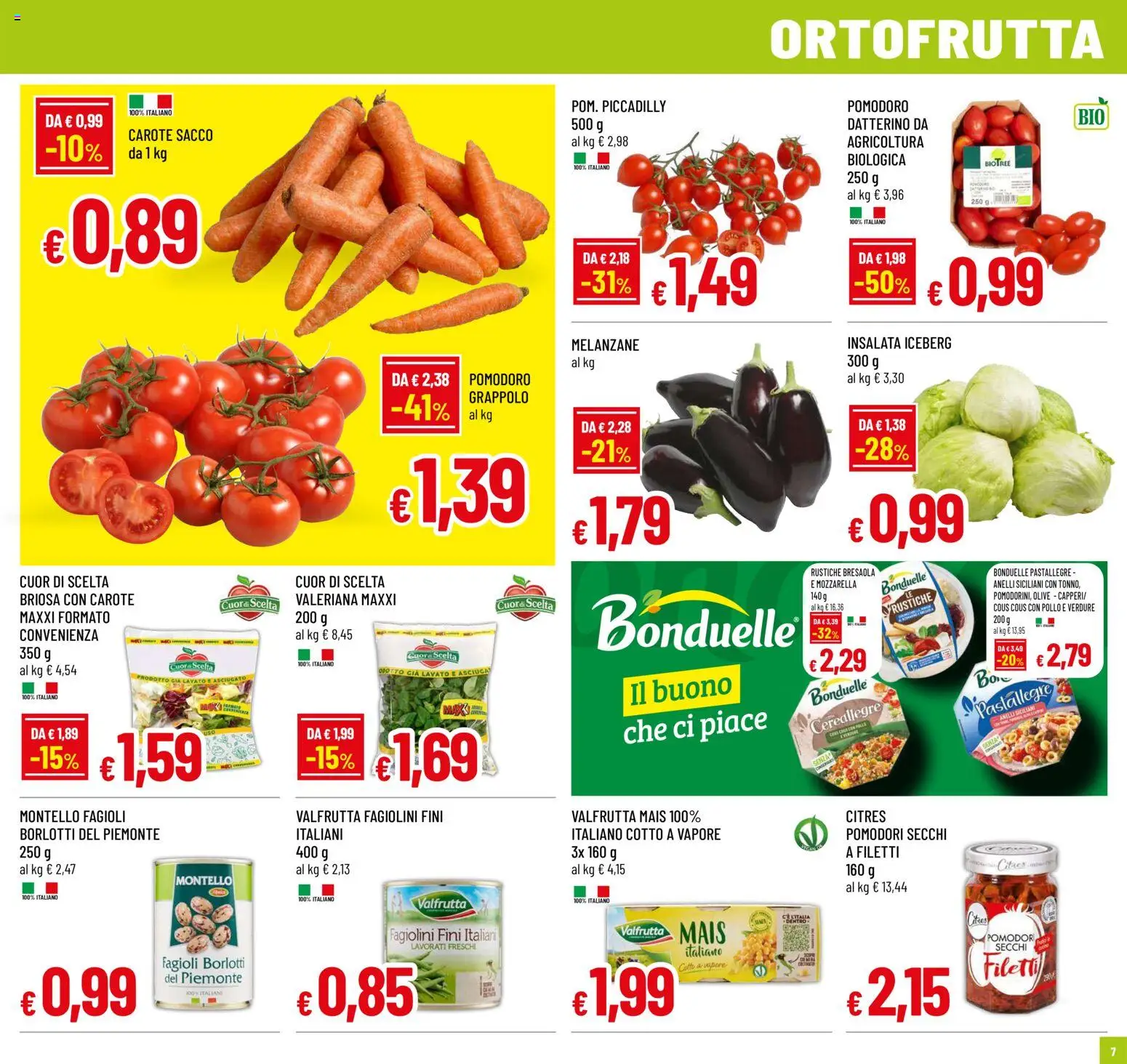 Volantino Famila del 04.06.2026 | Pagina: 7 | Prodotti: Pollo, Pomodoro, Fagiolini, Pomodori secchi