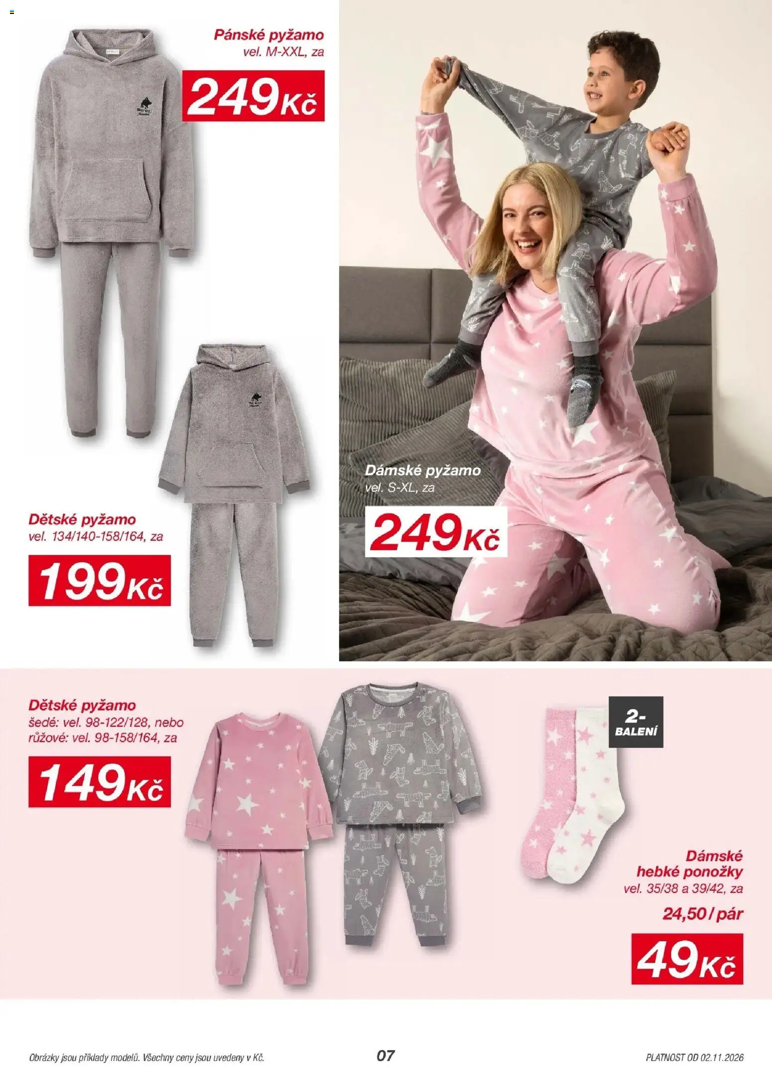 KIK leták 30.10.2026 - Leták příští týden | Strana: 7 | Produkty: Ponožky, Pyžamo, Pánské pyžamo, Dámské pyžamo