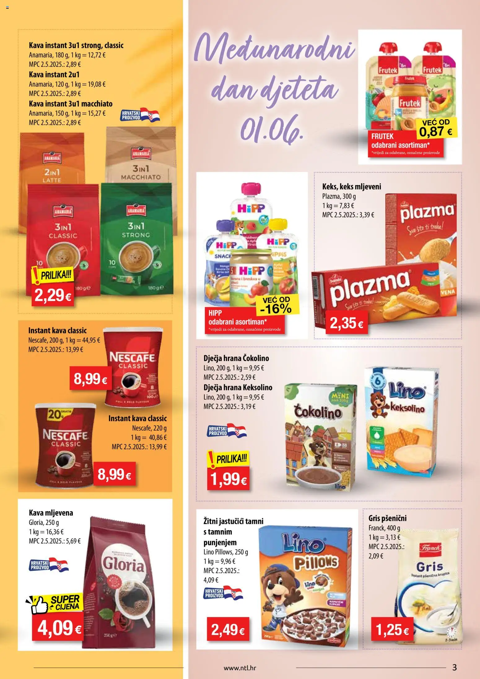 NTL katalog | vrijedi od 27.05.2026 | Stranica: 3 | Proizvodi: Kava instant, Kava, Keks, Čokolino