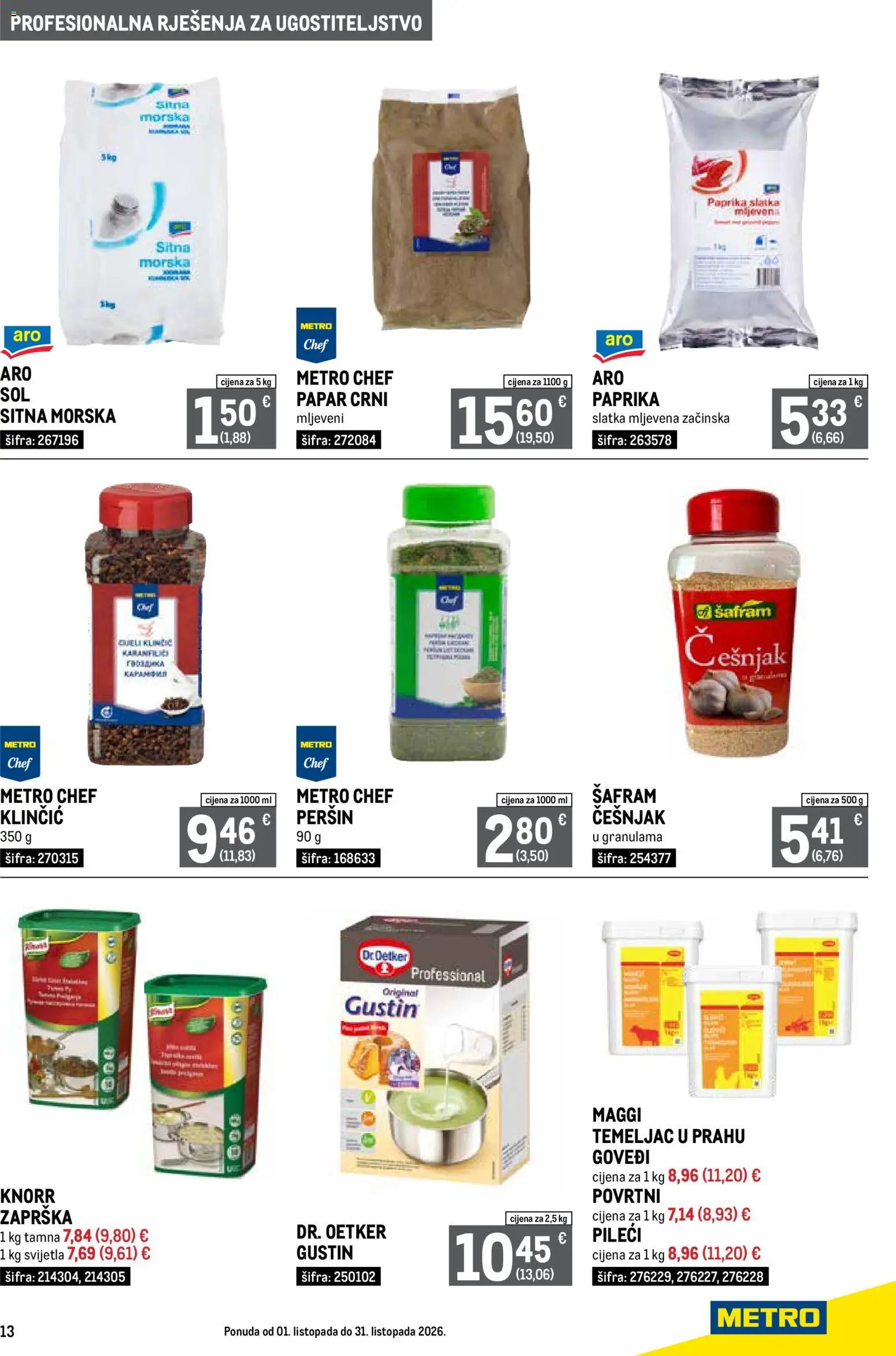 Metro katalog | vrijedi od 01.10.2026 | Stranica: 13 | Proizvodi: Paprika, Papar, Češnjak, Peršin