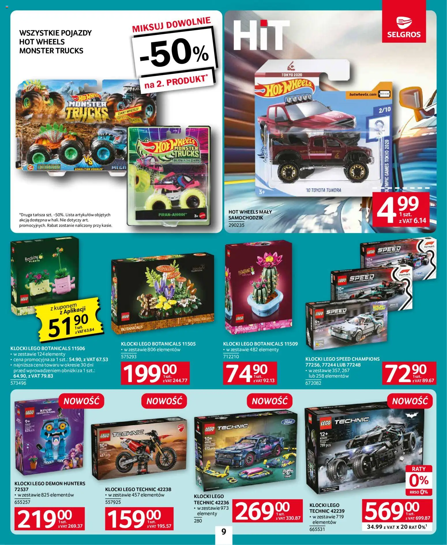 Selgros cash&carry gazetka - Back to school od 27.08.2026 | Strona: 9 | Produkty: Hot wheels, Lego, Klocki Lego