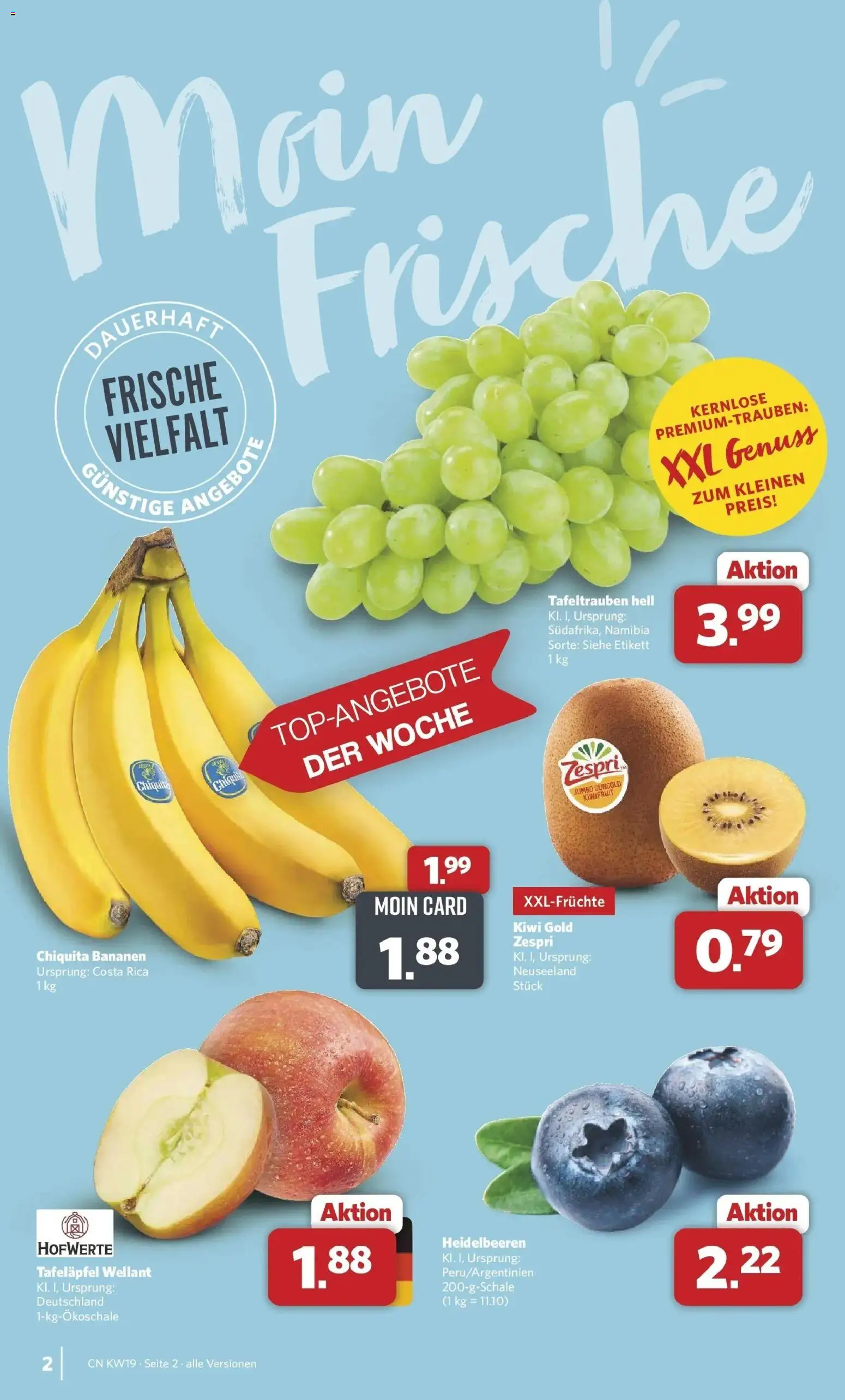 Combi Unsere Wochenangebote – gültig ab 04.05.2026 | Seite: 2 | Produkte: Bananen, Heidelbeeren, Kiwi