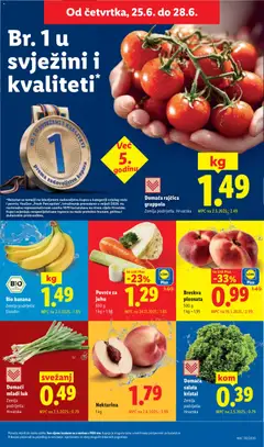 Breskva plosnata, Breskva plosnata - Pregled kataloga iz trgovine Lidl, vrijedi od 23.06.2026 | Stranica: 61 | Proizvodi: Salata, Luk, Povrće, Rajčica