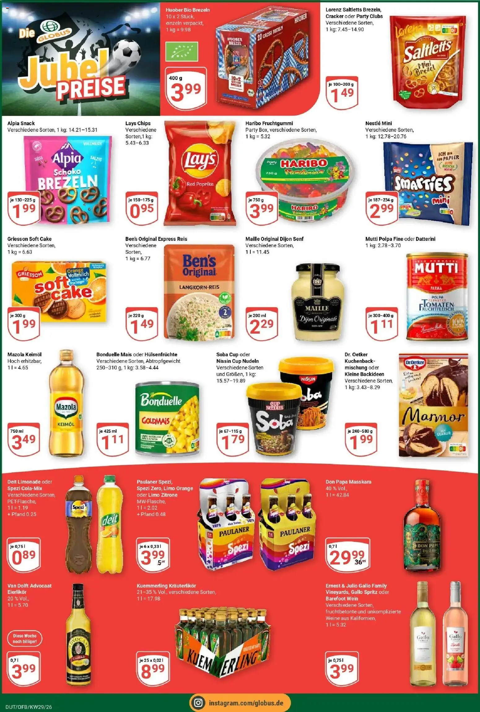 Globus Prospekt Wetzlar-Dutenhofen – gültig ab 13.07.2026 | Seite: 4 | Produkte: Smarties, Zitrone, Wein, Reis