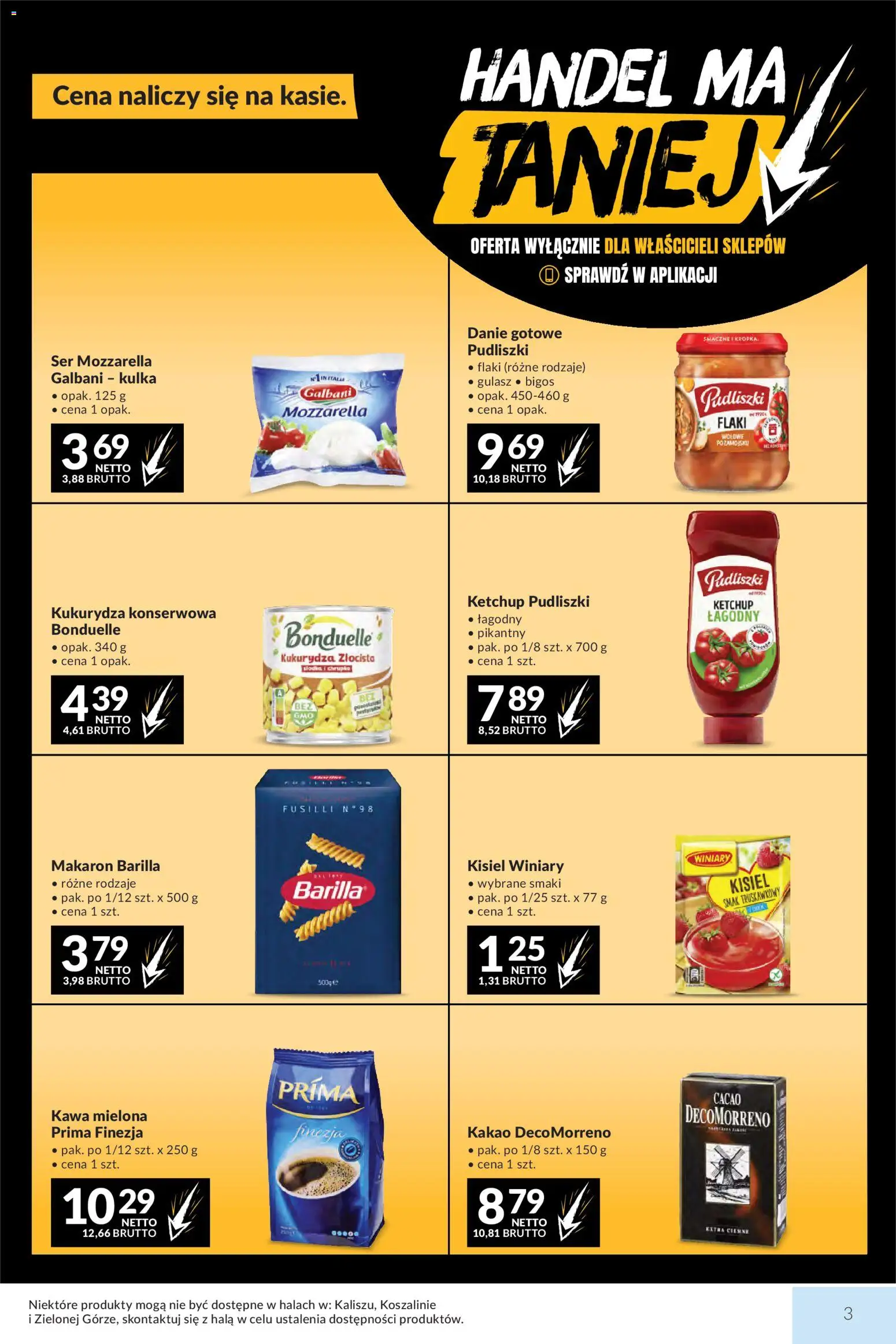 Makro gazetka od 27.10.2026 | Strona: 3 | Produkty: Kakao, Ketchup pudliszki, Makaron, Kawa mielona