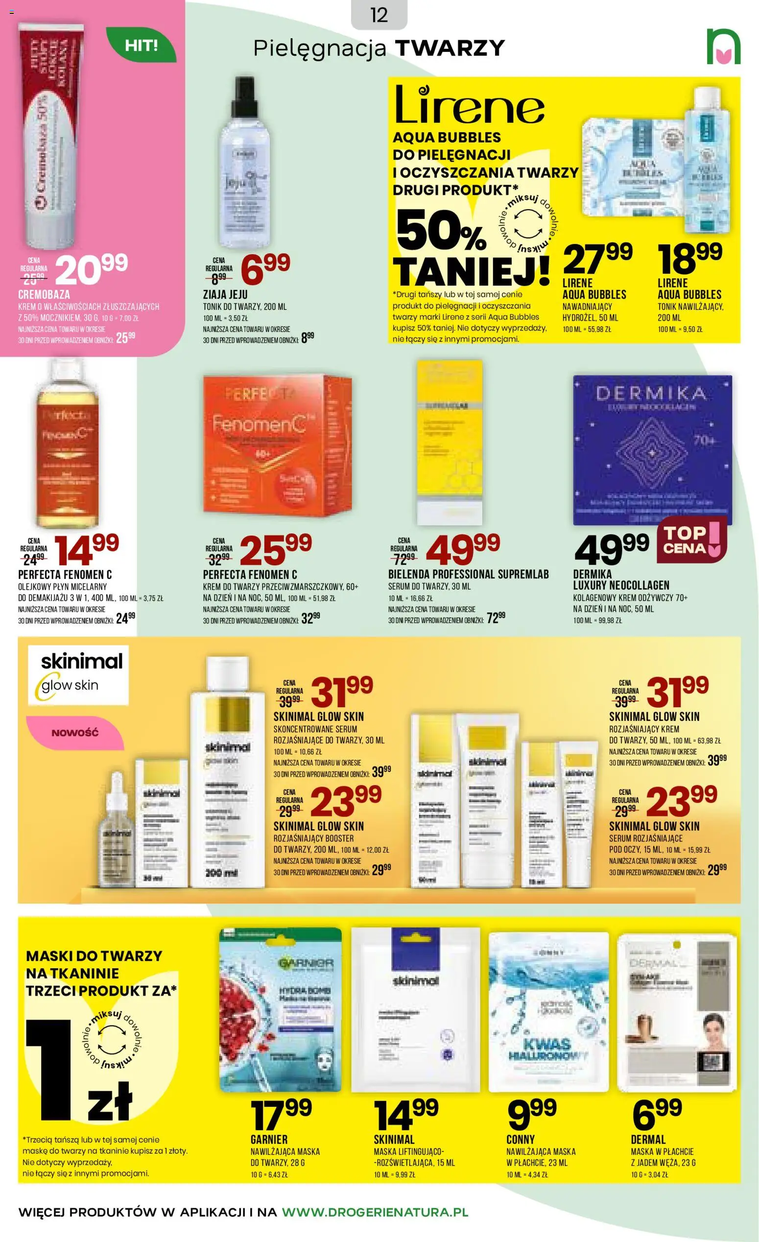 Drogerie Natura gazetka od 03.06.2026 | Strona: 12 | Produkty: Maska, Krem, Krem do twarzy, Tonik