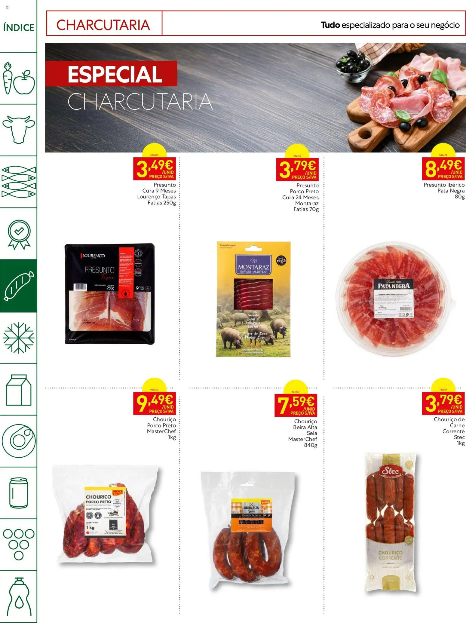 Recheio Horeca │ válido de 09.06.2026 | Página: 12 | Produtos: Presunto, Chouriço, Carne