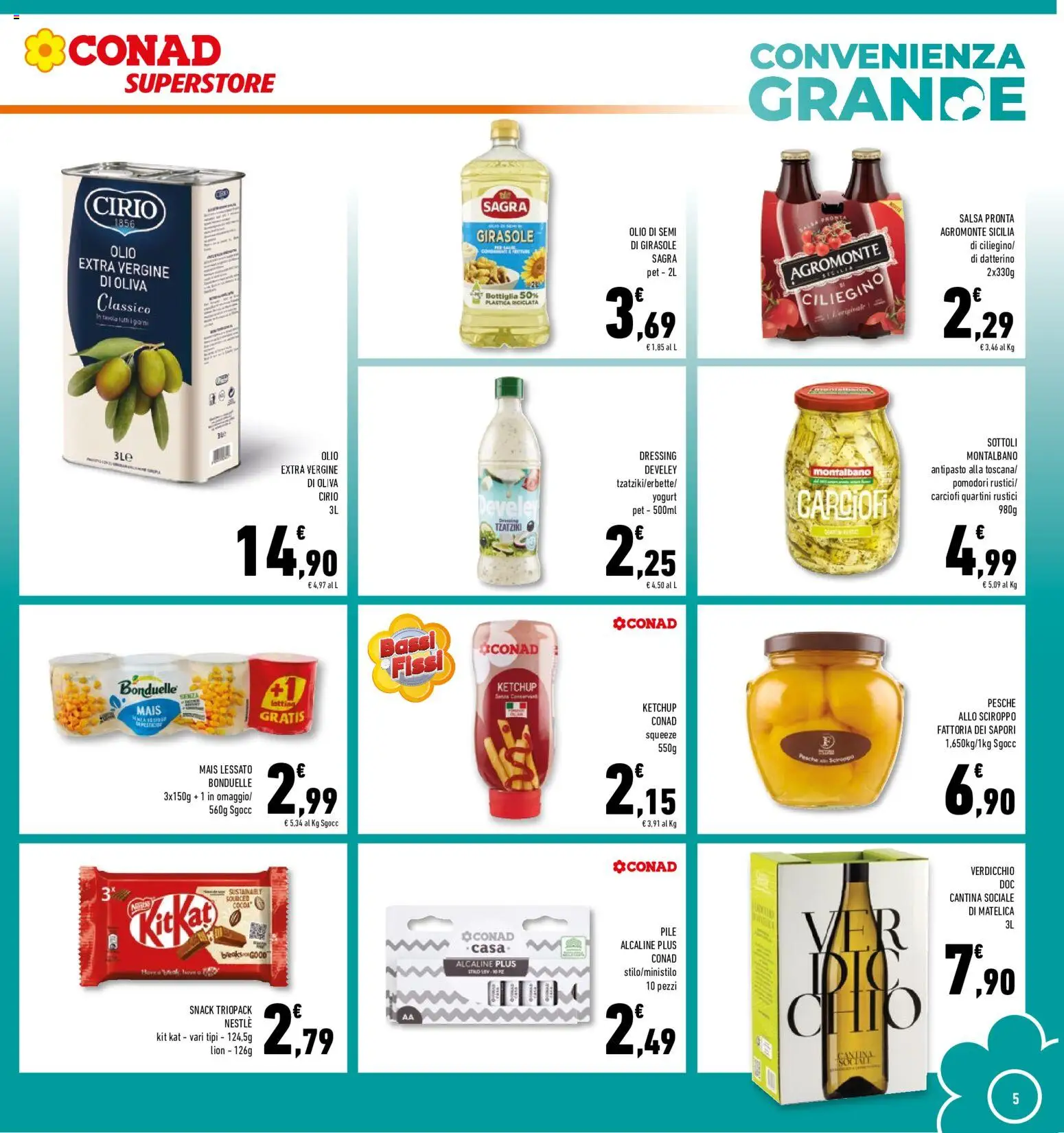 Volantino Conad del 20.05.2026 | Pagina: 5 | Prodotti: Ketchup, Carciofi, Olio extra vergine, Olio di girasole