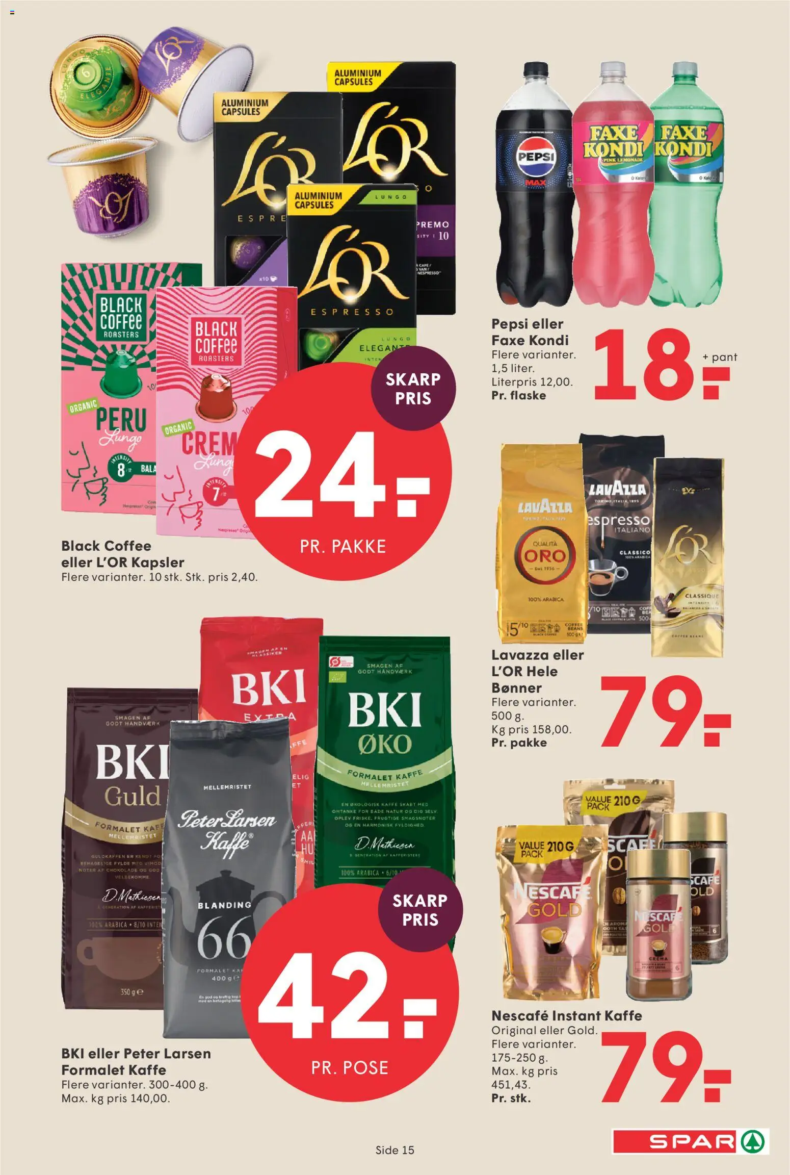 Spar tilbudsavis – gyldig fra 28/08/2026 | Side: 17 | Produkter: Kaffe, Chokolade, Faxe Kondi, Instant Kaffe